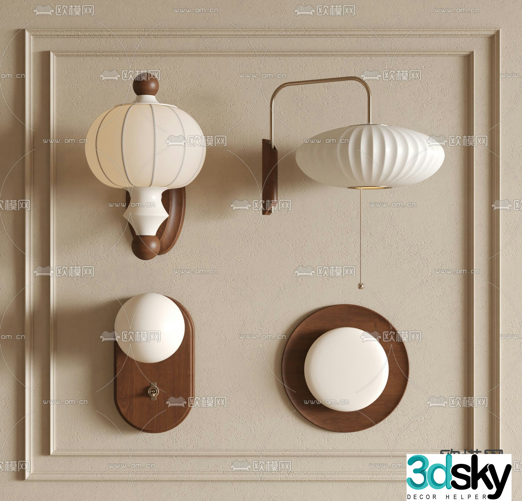 Medieval style wall lamp 3d model