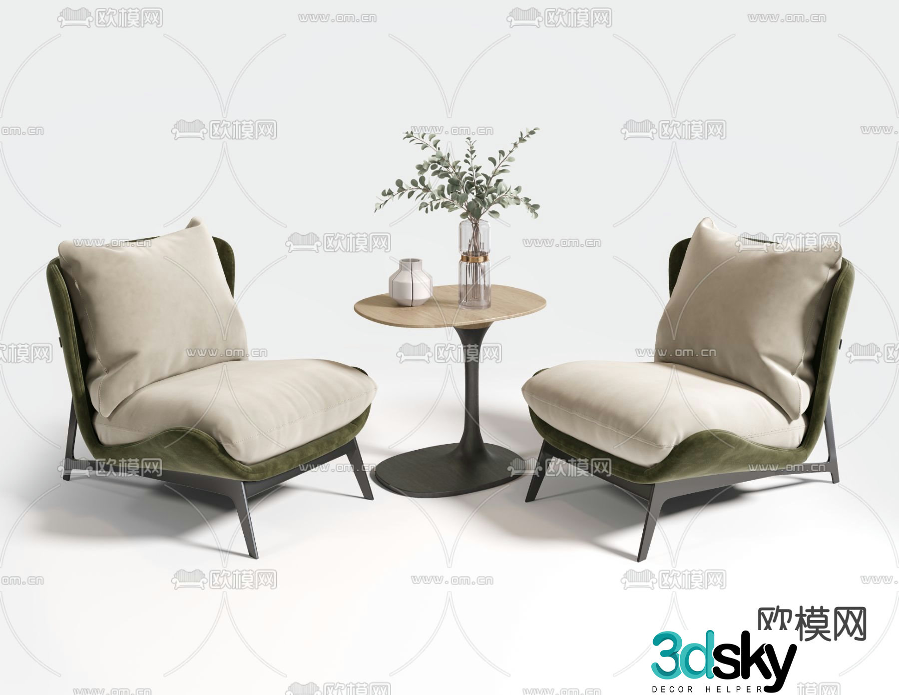 Modern sofa chair leisure chair 3d model