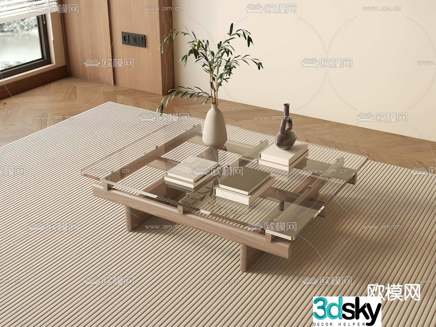 Square coffee table 3d model