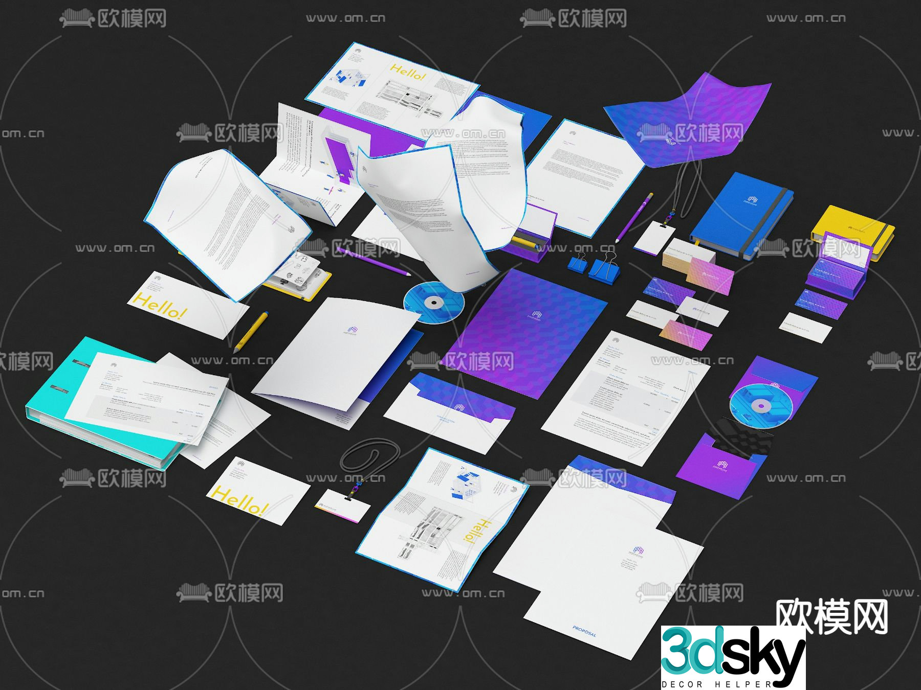 Modern folder 3d model