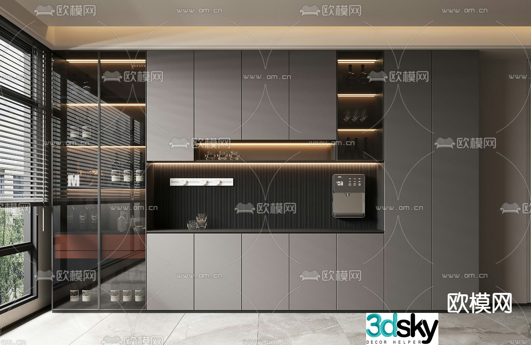 Modern wine cabinet 3d model
