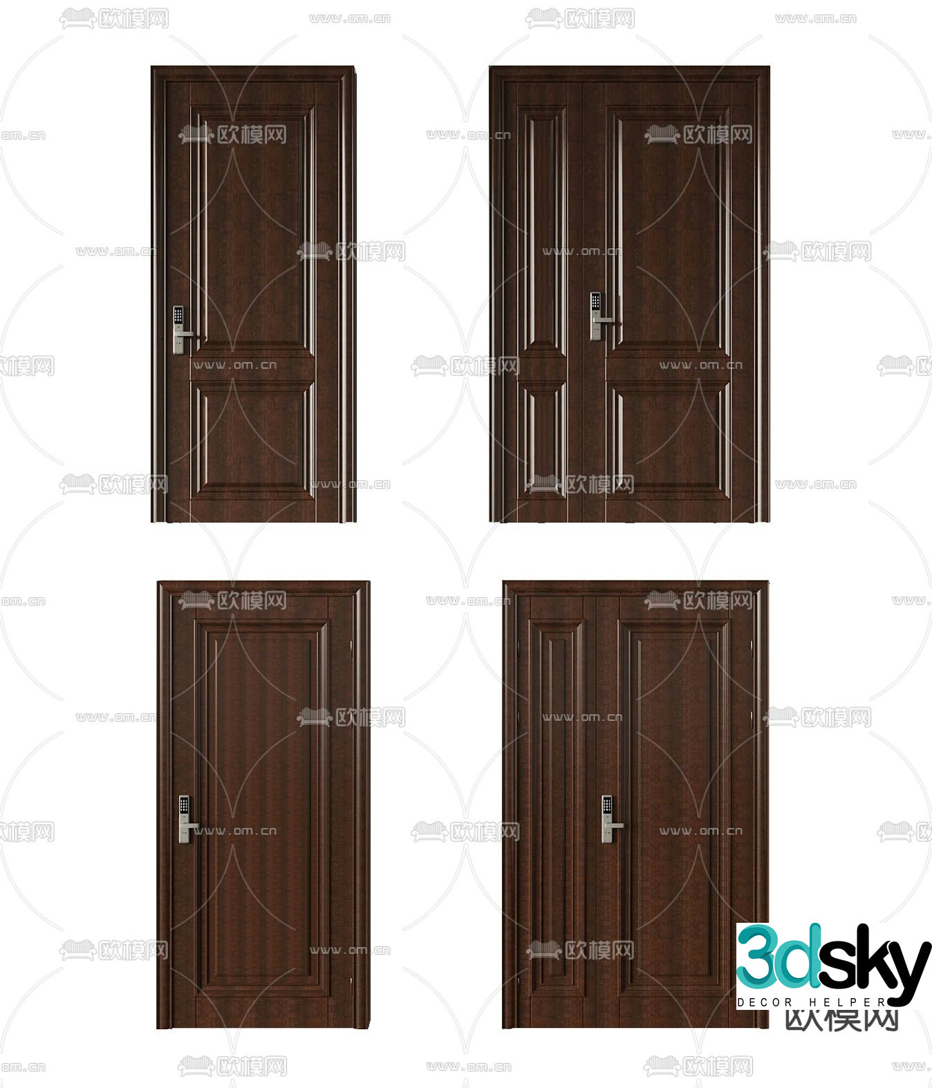 Entry door security door mother and child door 3d model