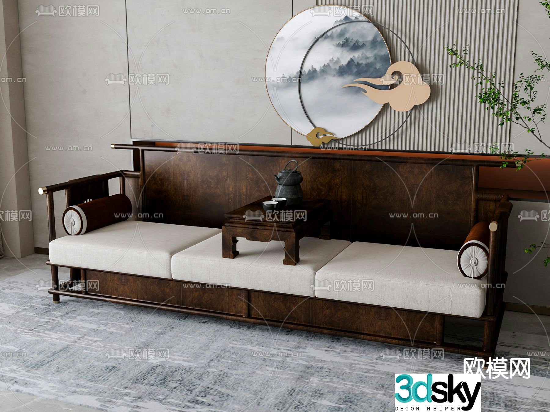New Chinese style Arhat bed 3D model