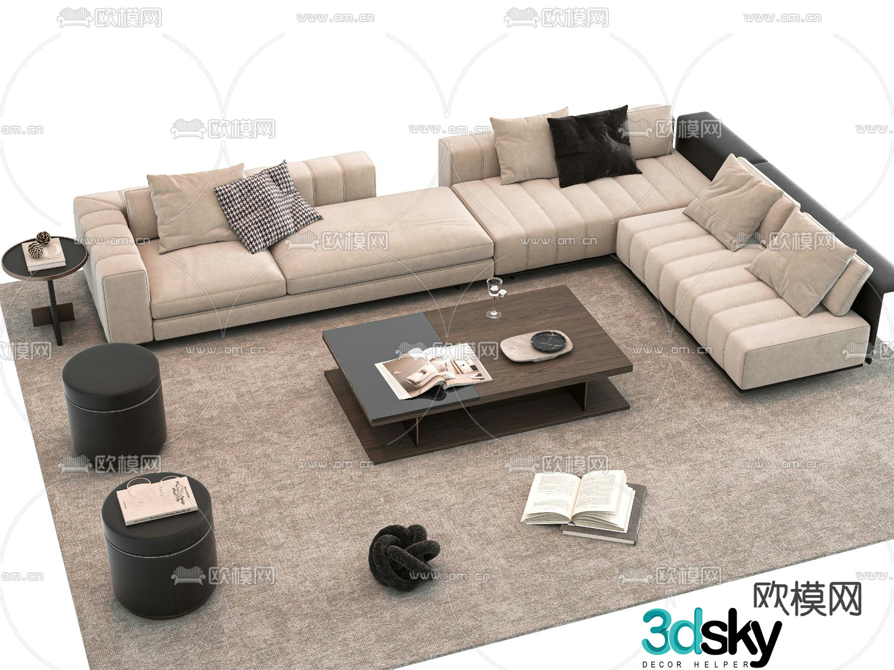 Modern sectional sofa 3d model