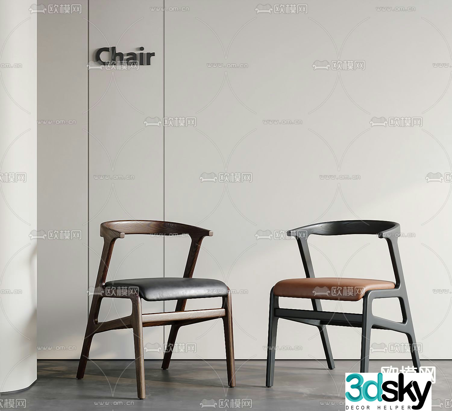 Wabi-sabi chair leisure chair 3d model