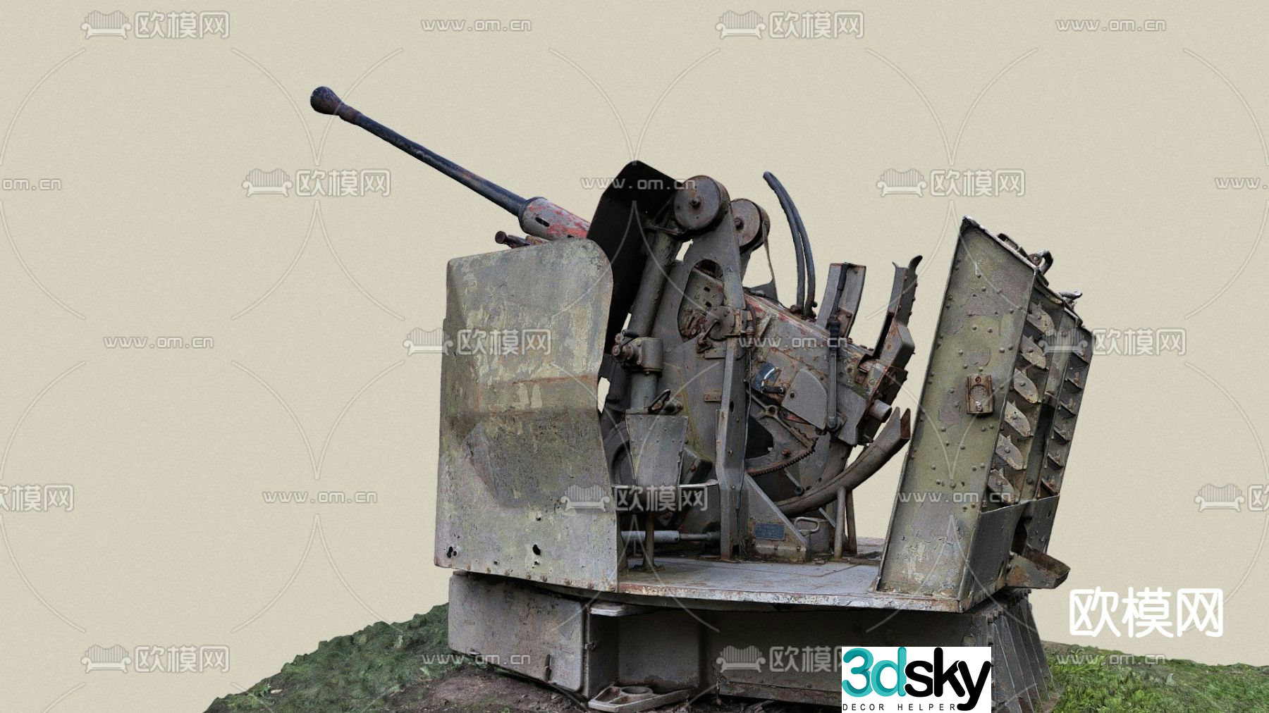 Industrial style cannon 3d model