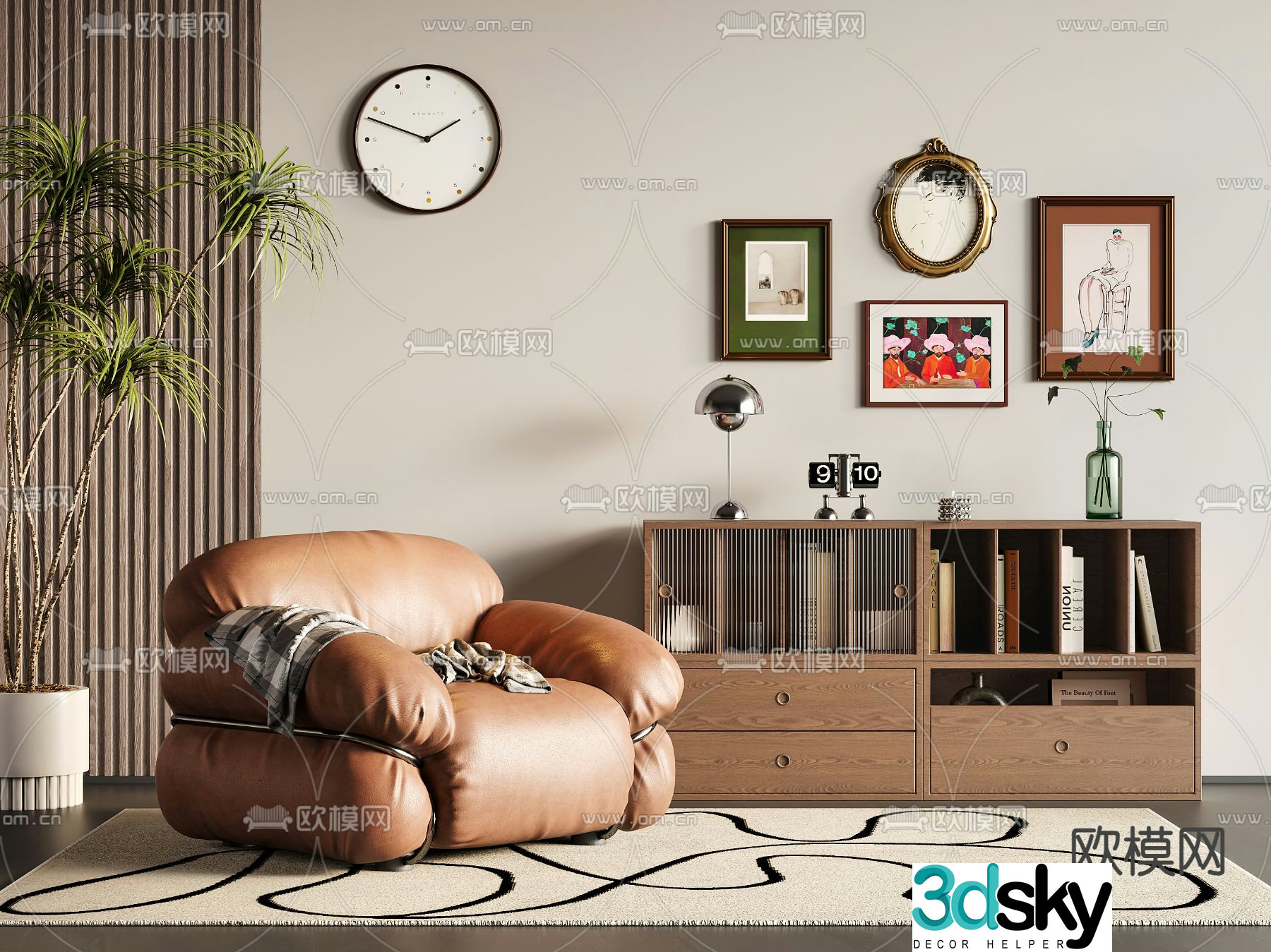 Medieval style leisure sofa 3d model