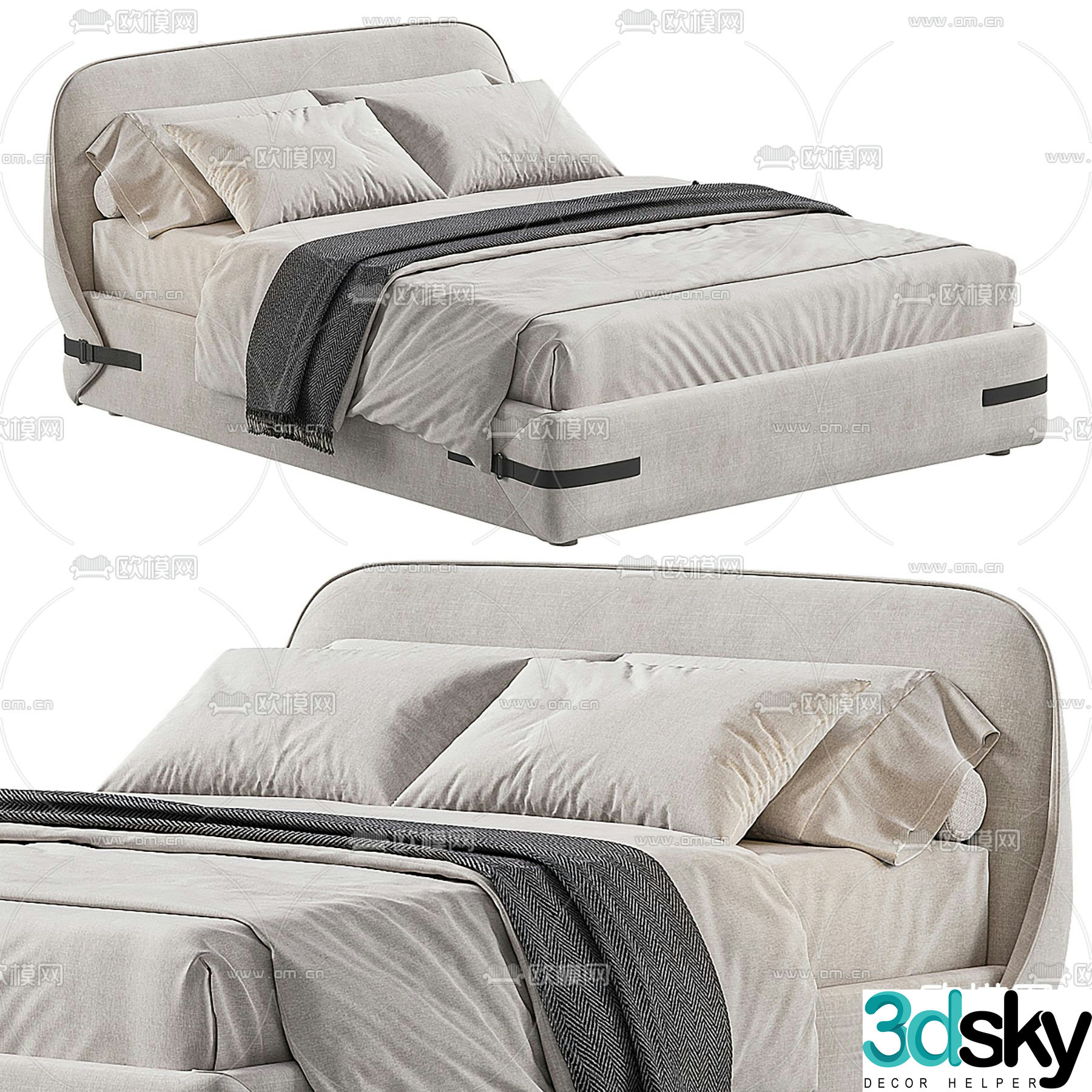 Novamo double bed 3d model