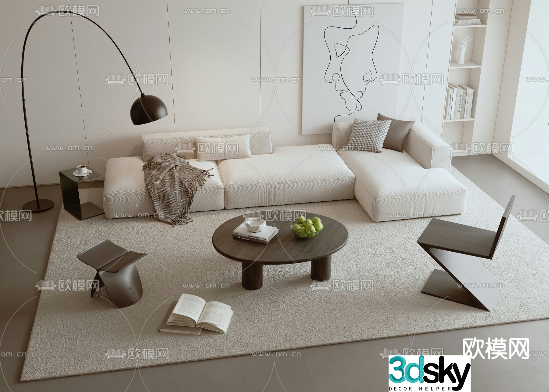 Sectional sofa corner sofa 3d model