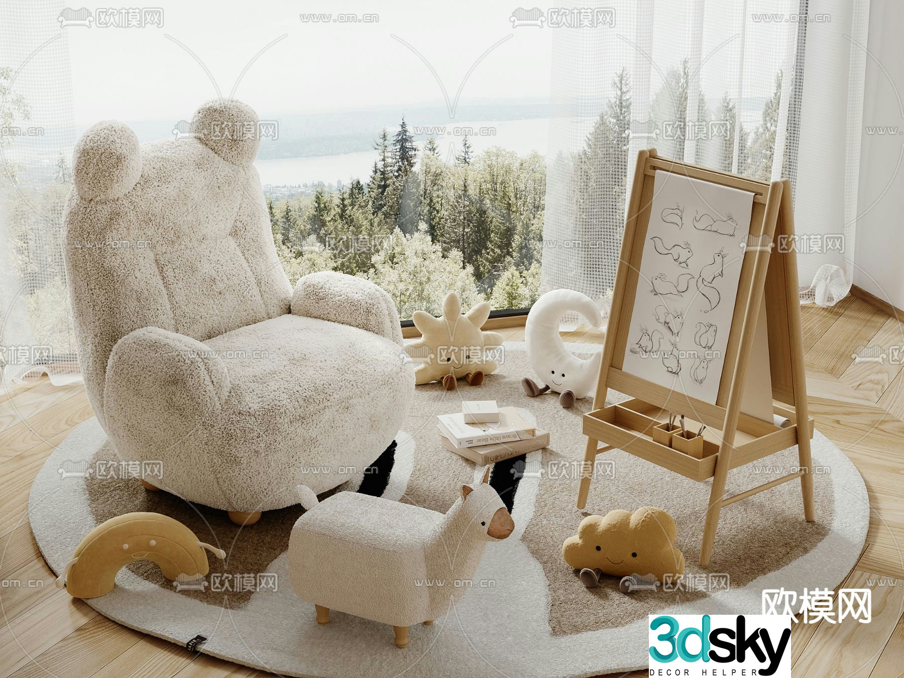 Children’s sofa cartoon sofa 3d model