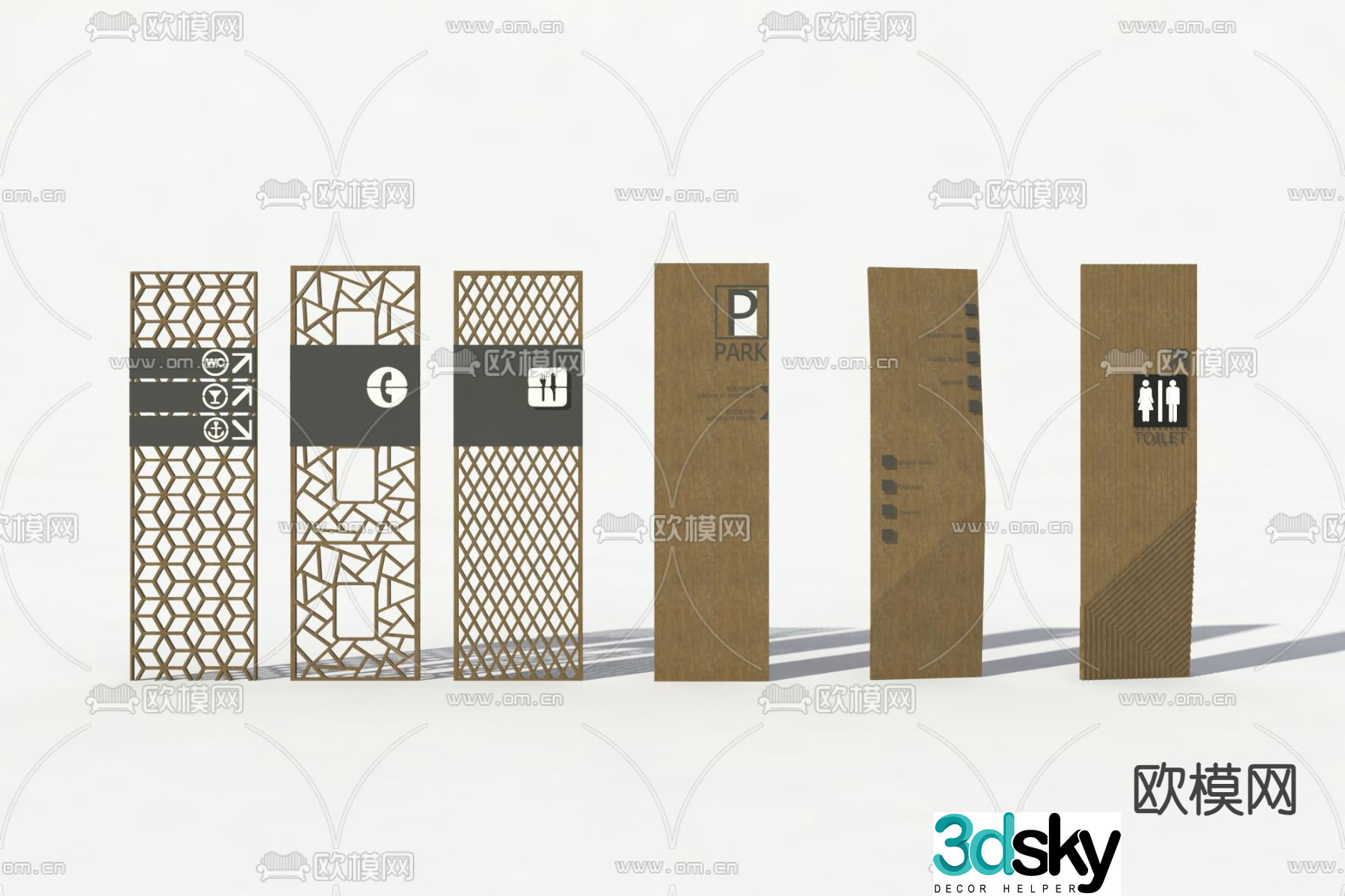 Public signage signage guide sign 3d model