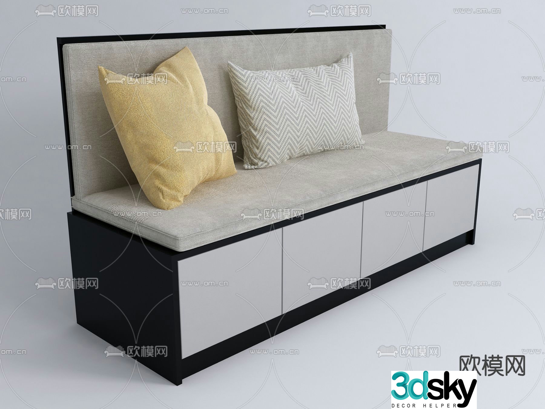 3d model of booth sofa