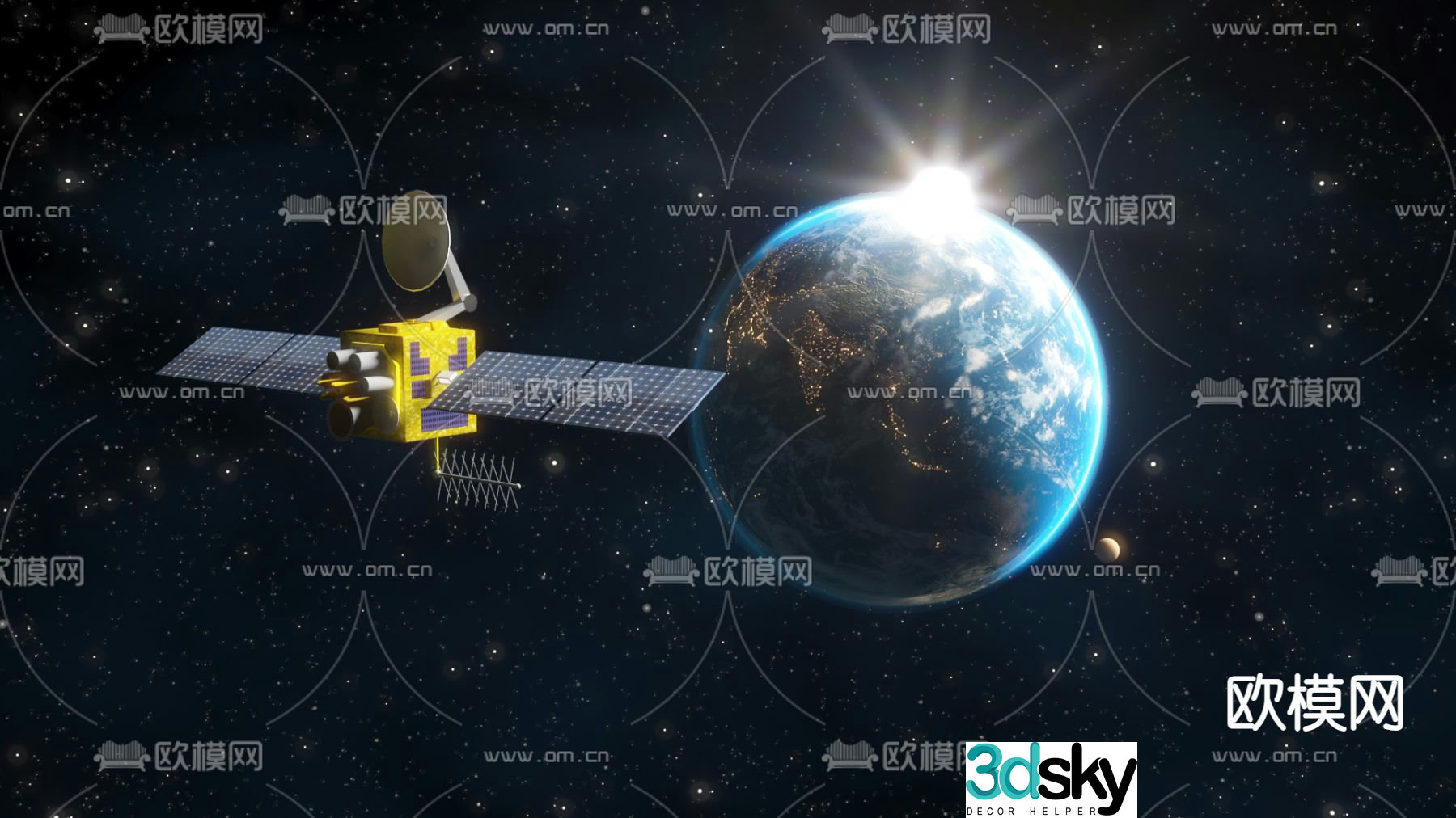 Earth satellite cosmic planet probe 3d model