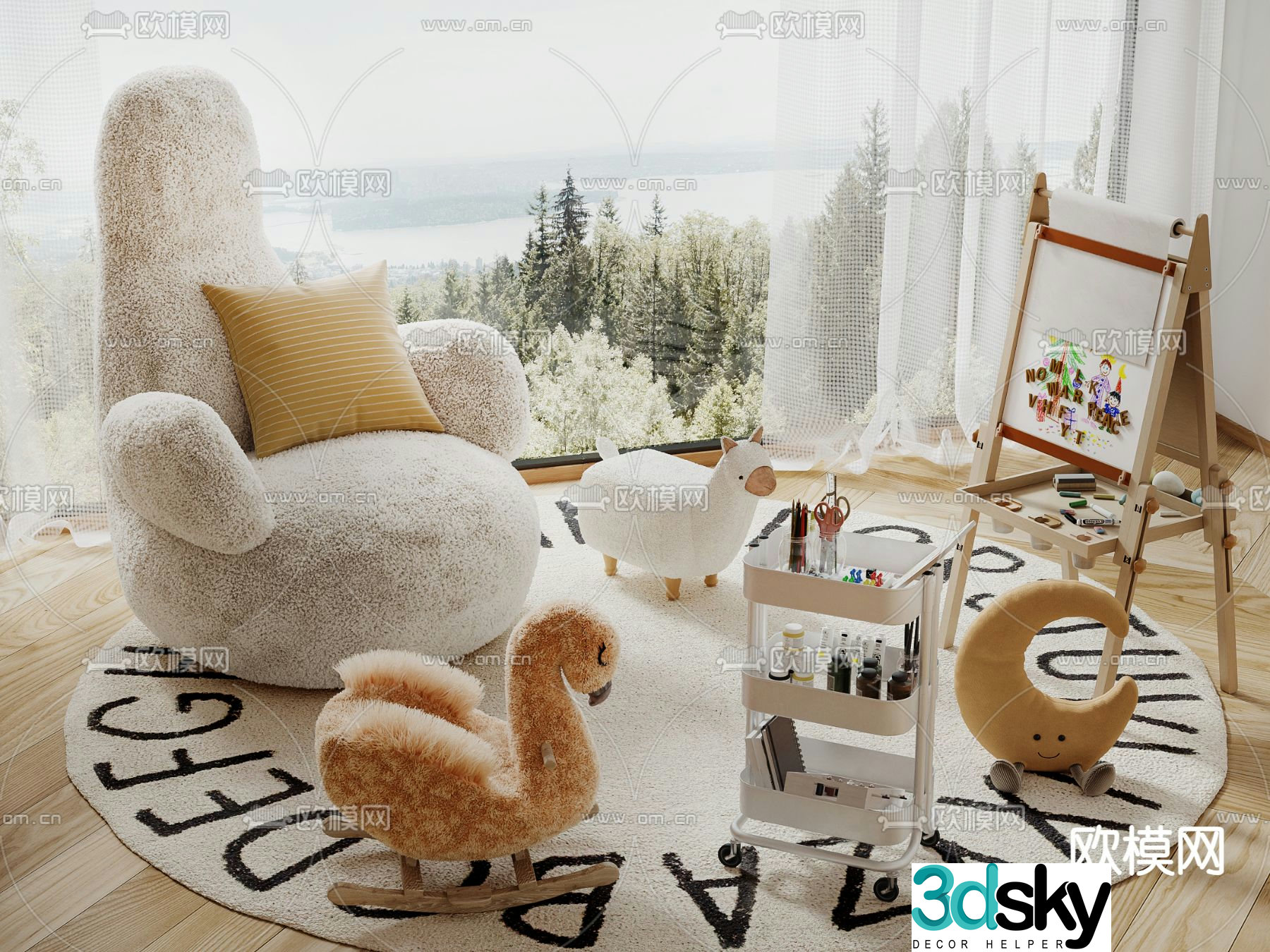Children’s sofa cartoon sofa 3d model