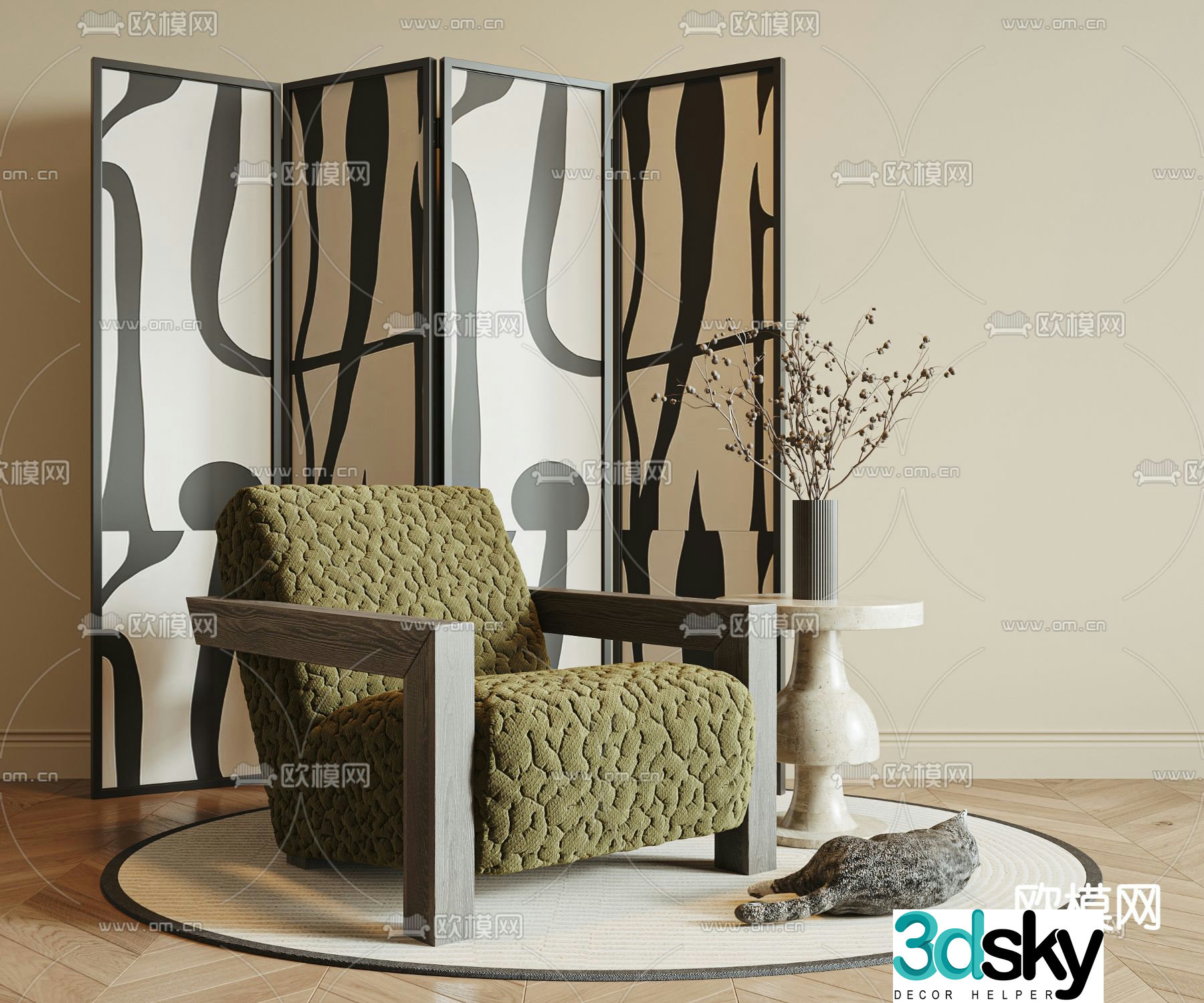 Medieval style leisure chair 3d model