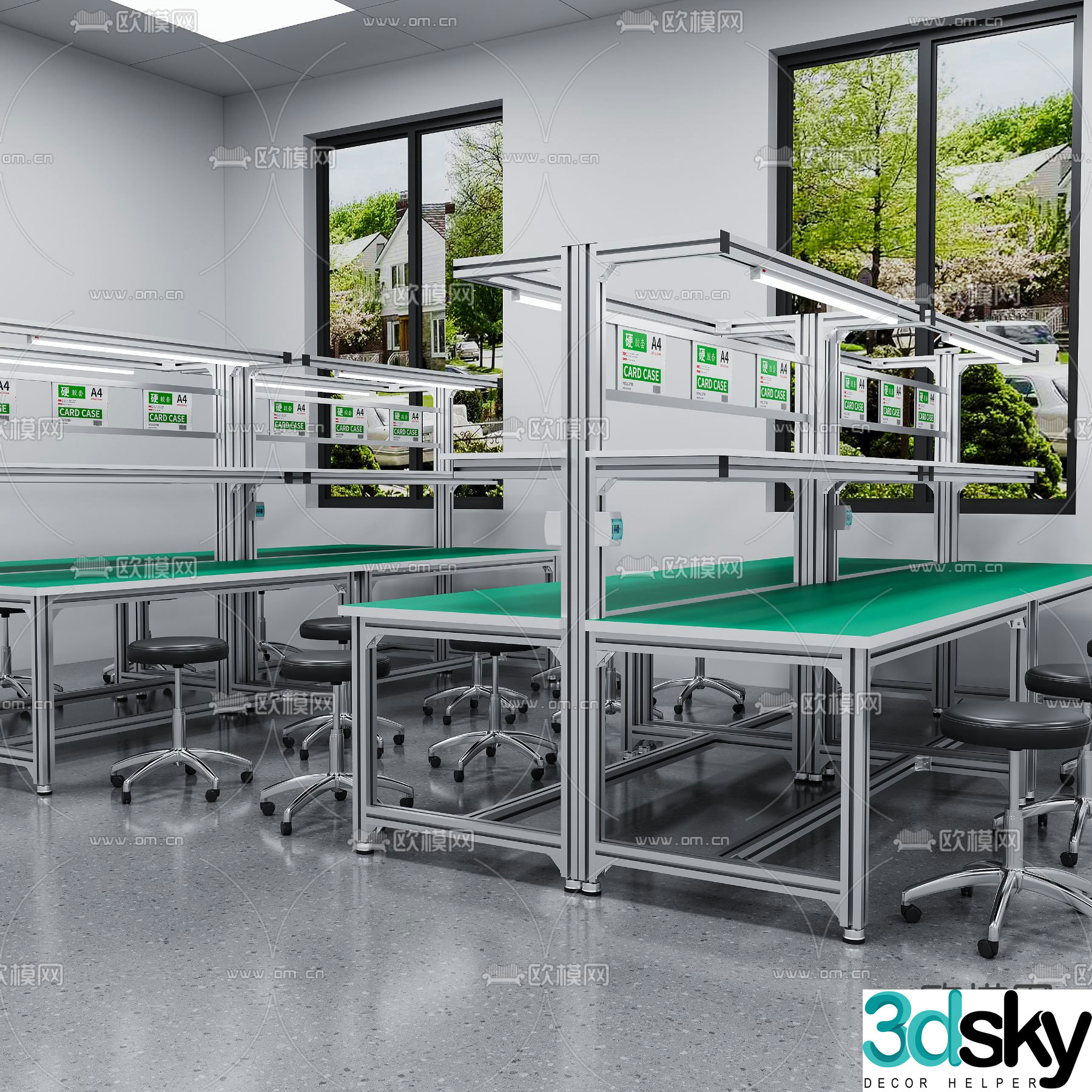 Modern anti-static workbench 3d model