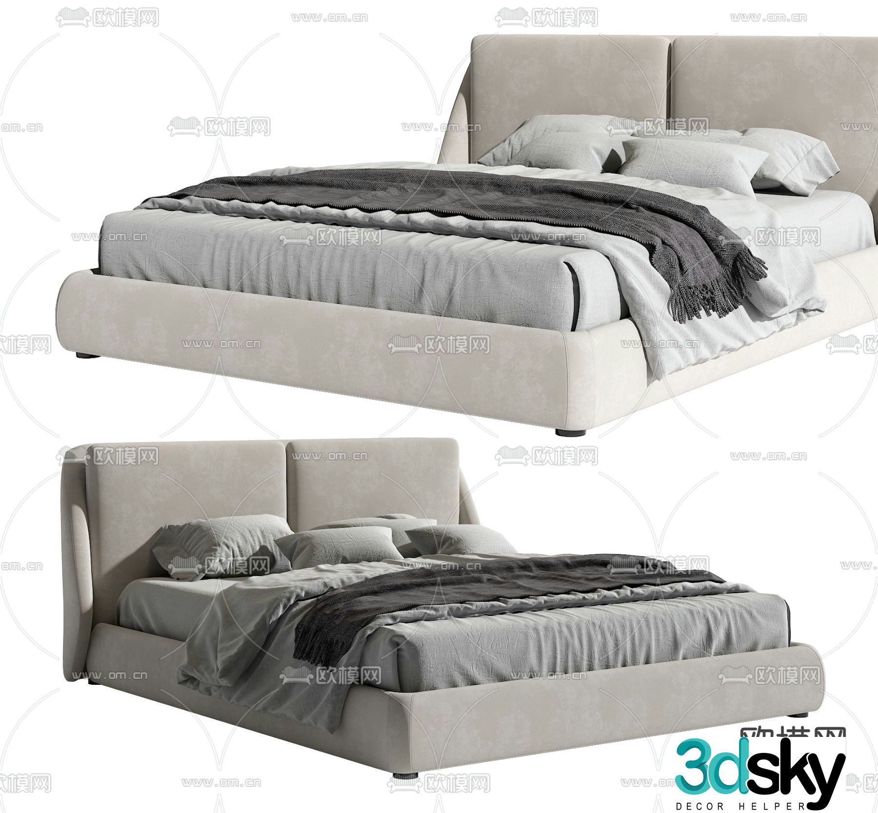 Ditre Italia modern double bed 3d model