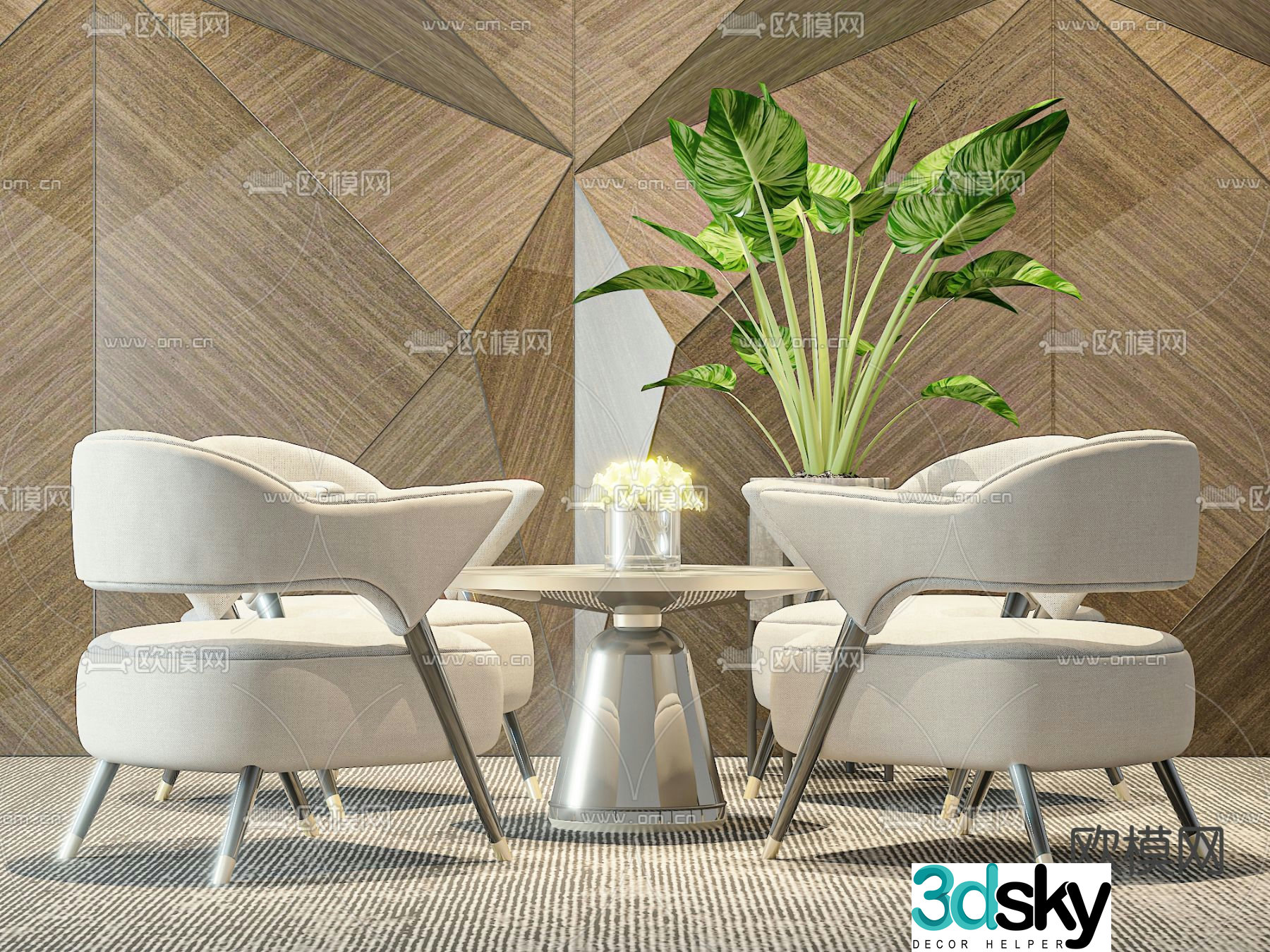 Leisure tables and chairs Negotiation tables and chairs 3d model