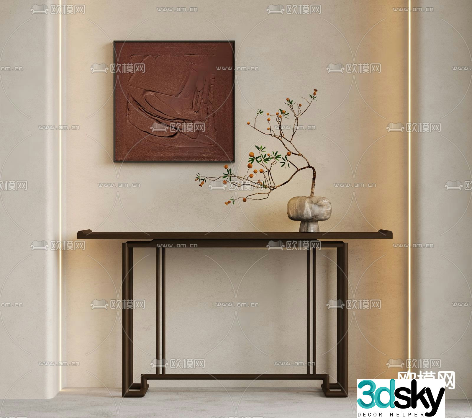 New Chinese style Duanjing strip 3D model