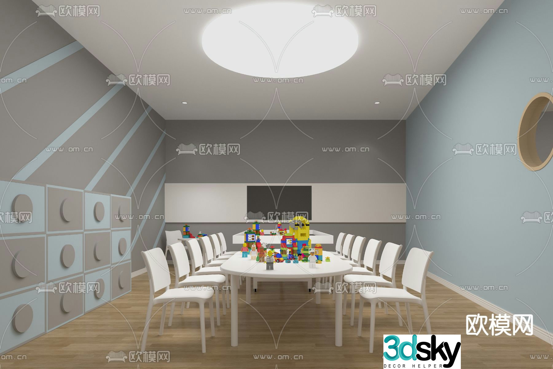 Modern kindergarten craft room 3d model