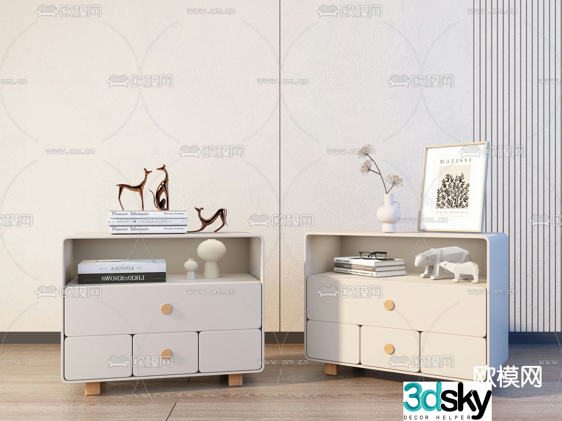 Modern bedside table 3d model