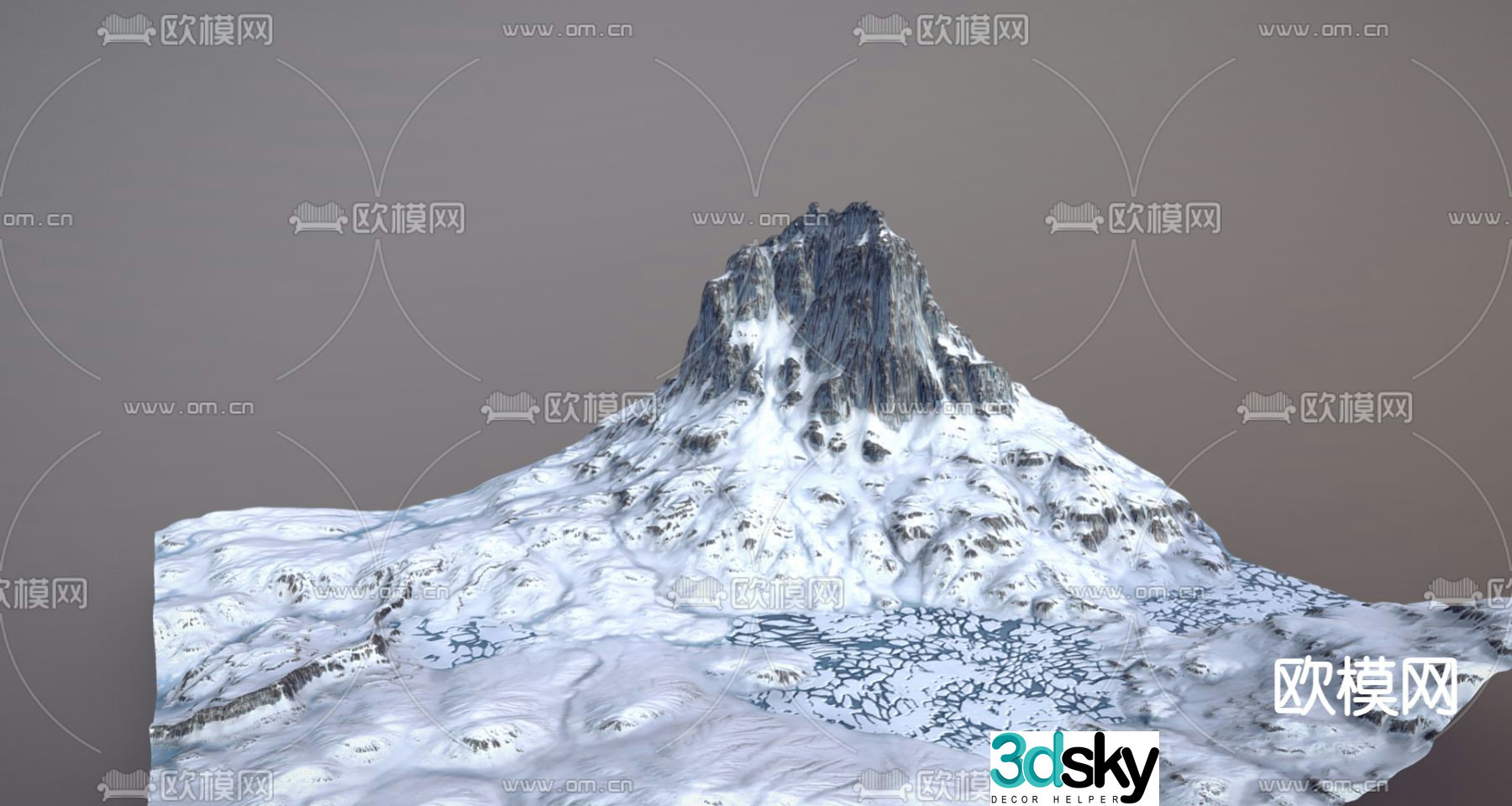 plateau glacier mountain peak 3d model