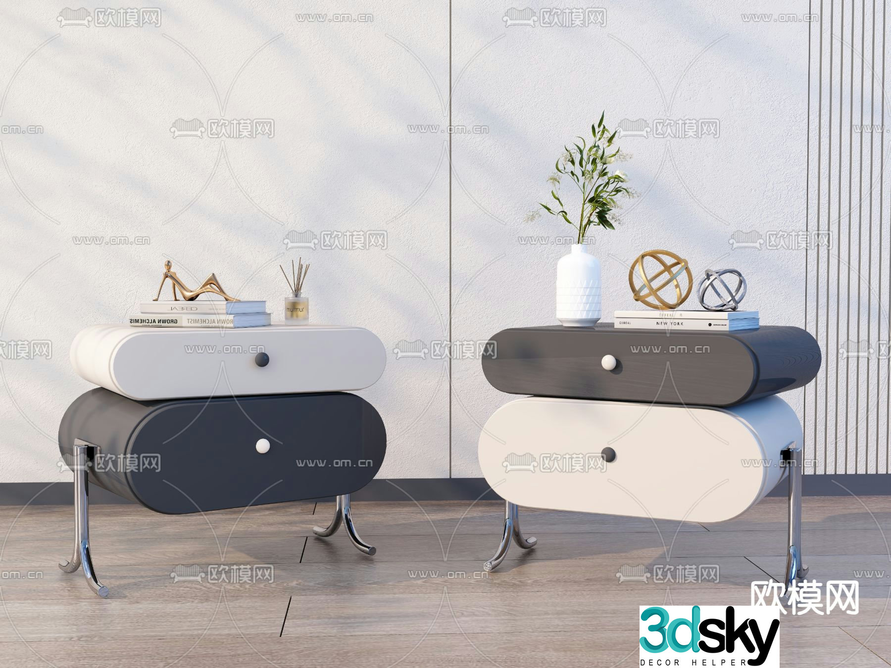 Modern bedside table 3d model