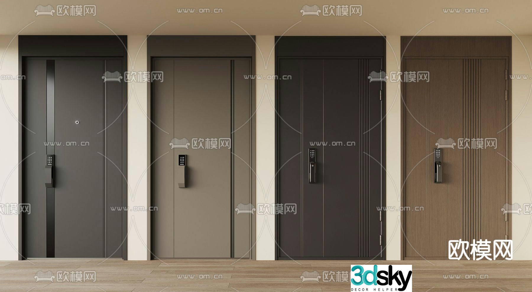 Entry door mother and child door security door password door 3d model