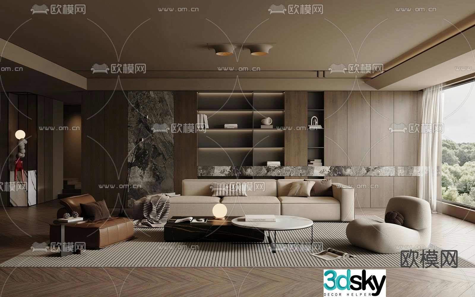 Modern living room 3d model