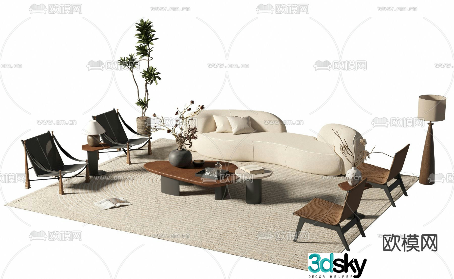 Medieval style modular sofa 3D model