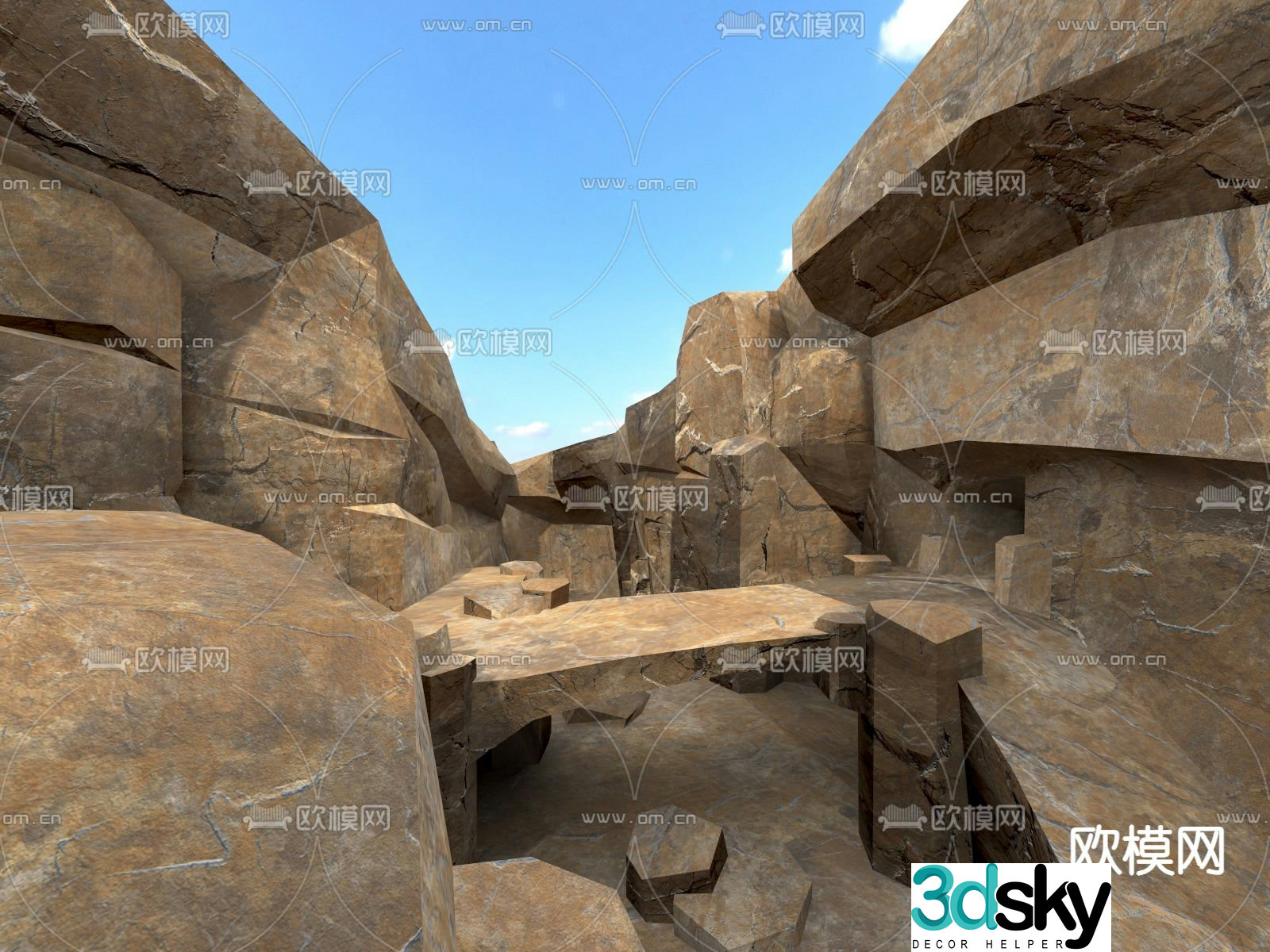 Rock layer landscape 3d model