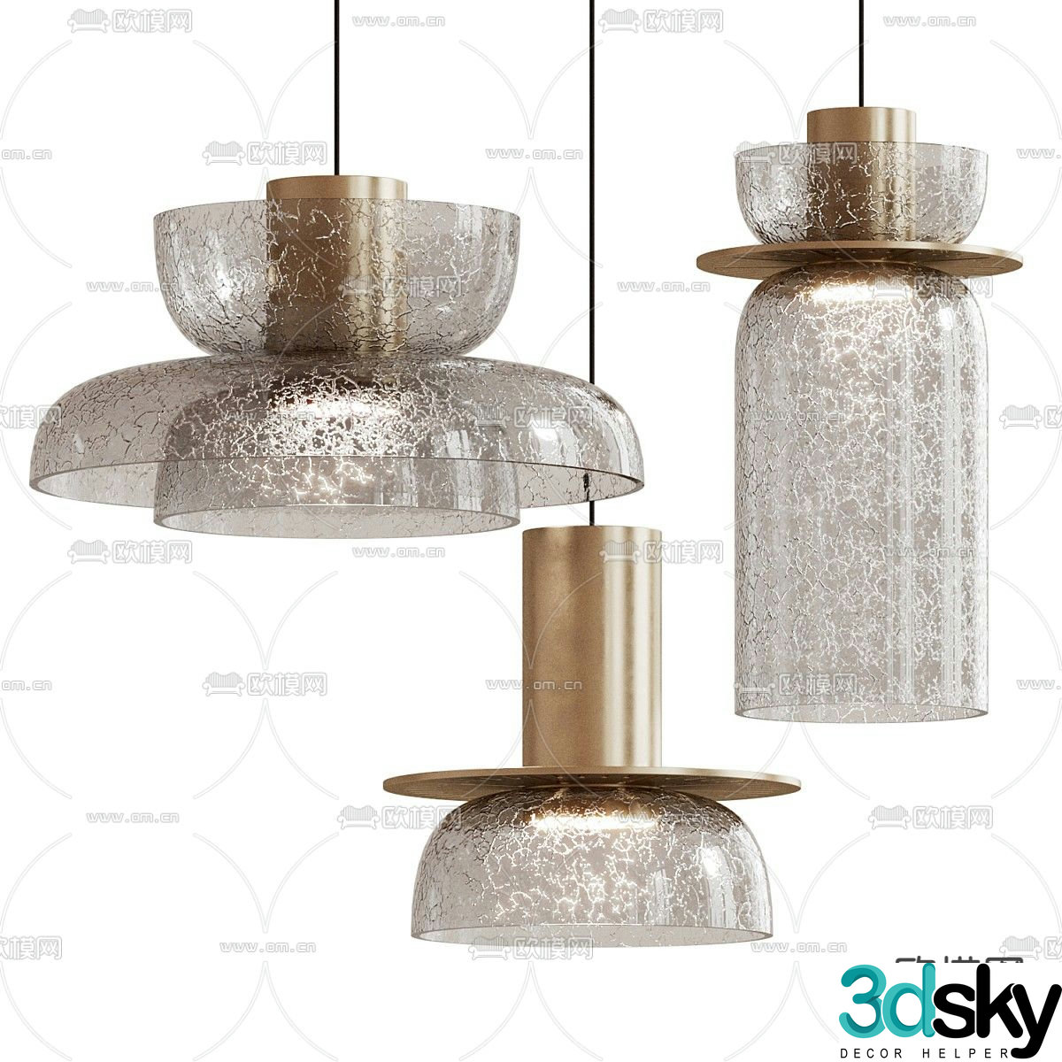 Light luxury chandeliers 3D model