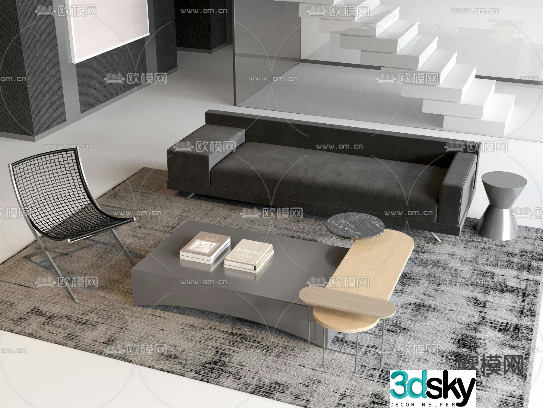Modern sectional sofa 3d model