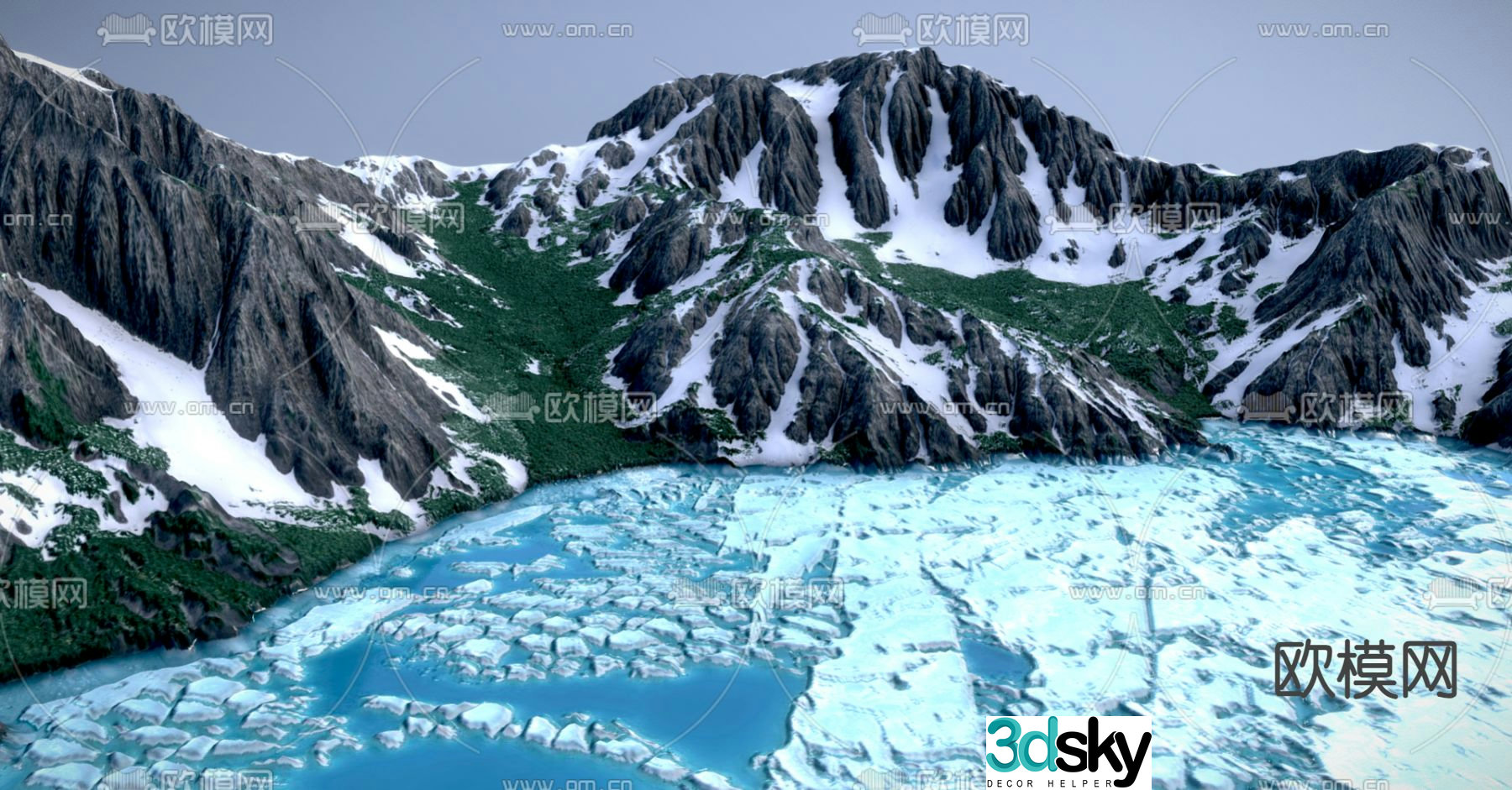 Glacier Mountains Mountains Peaks 3d Model