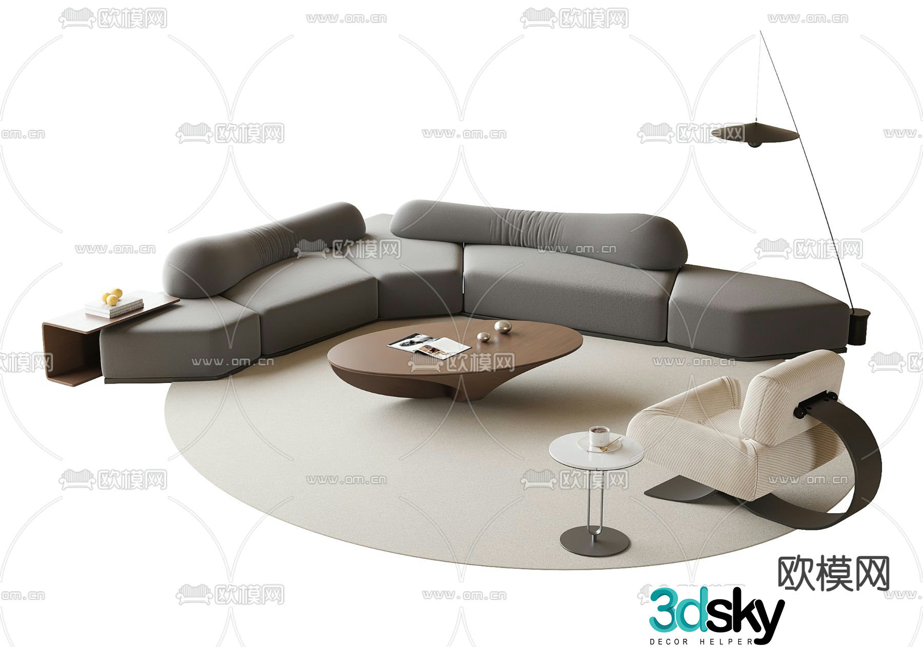 Modern sofa coffee table 3d model