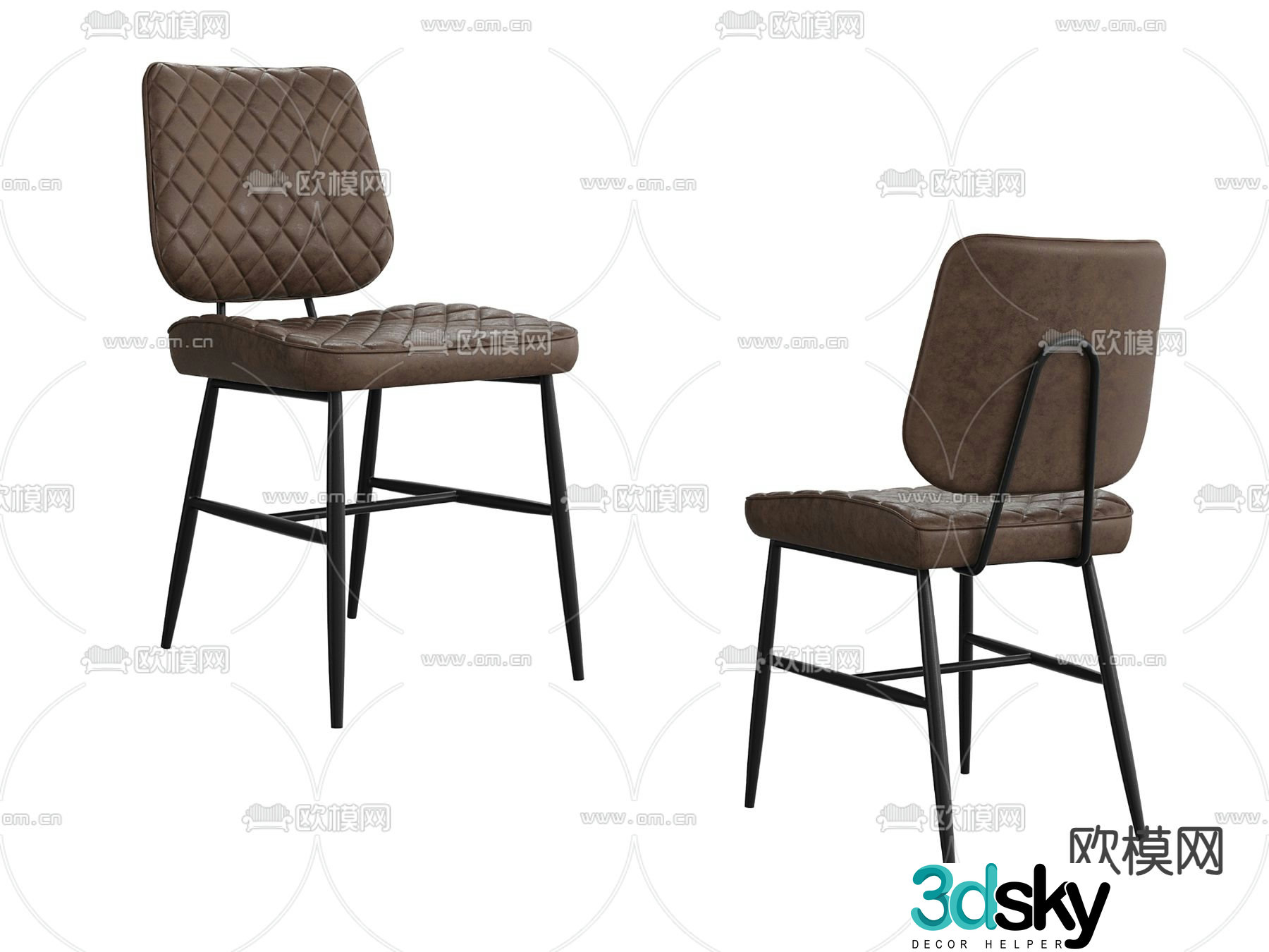Nordic single leisure chair 3d model