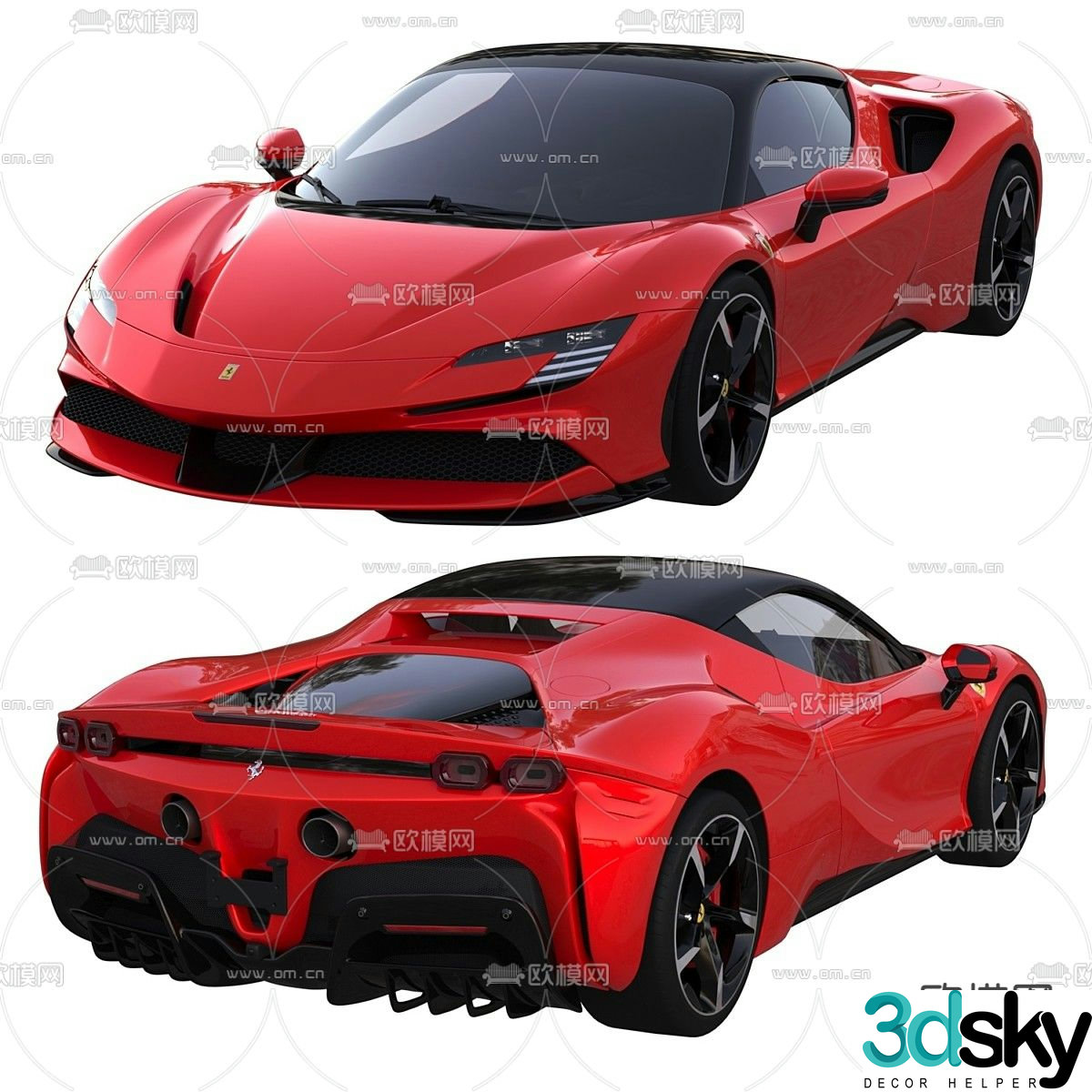 SF90 Stradale Ferrari Sports Car Car 3d Model