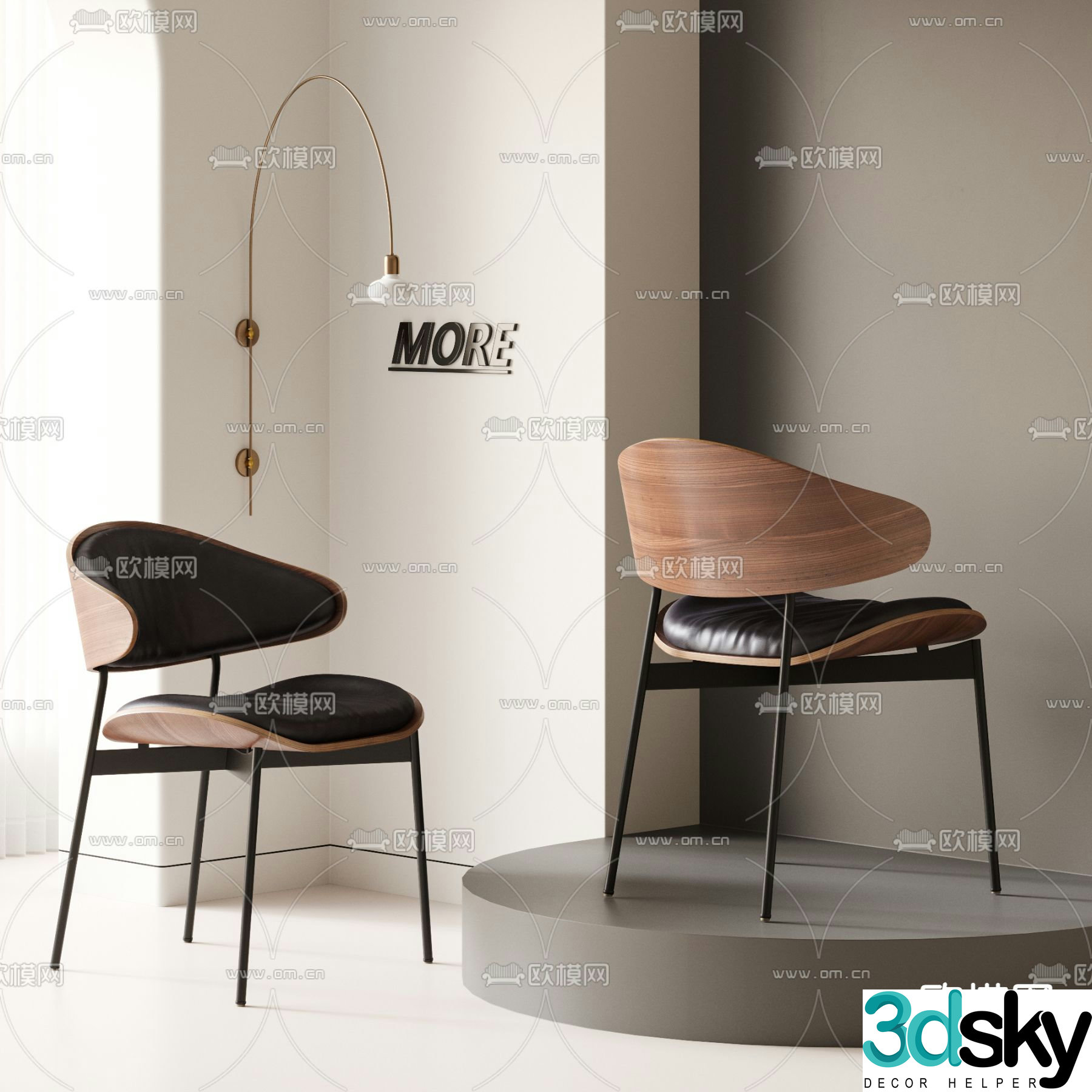 Medieval style dining chair chair 3d model