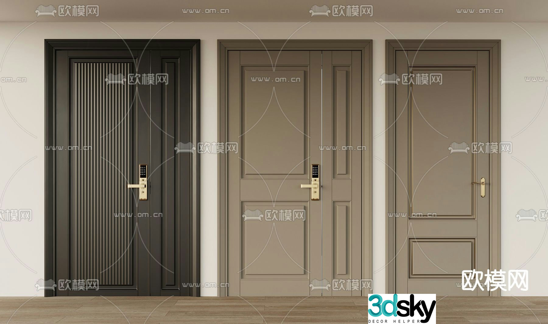Entry door mother and child door security door password door 3d model