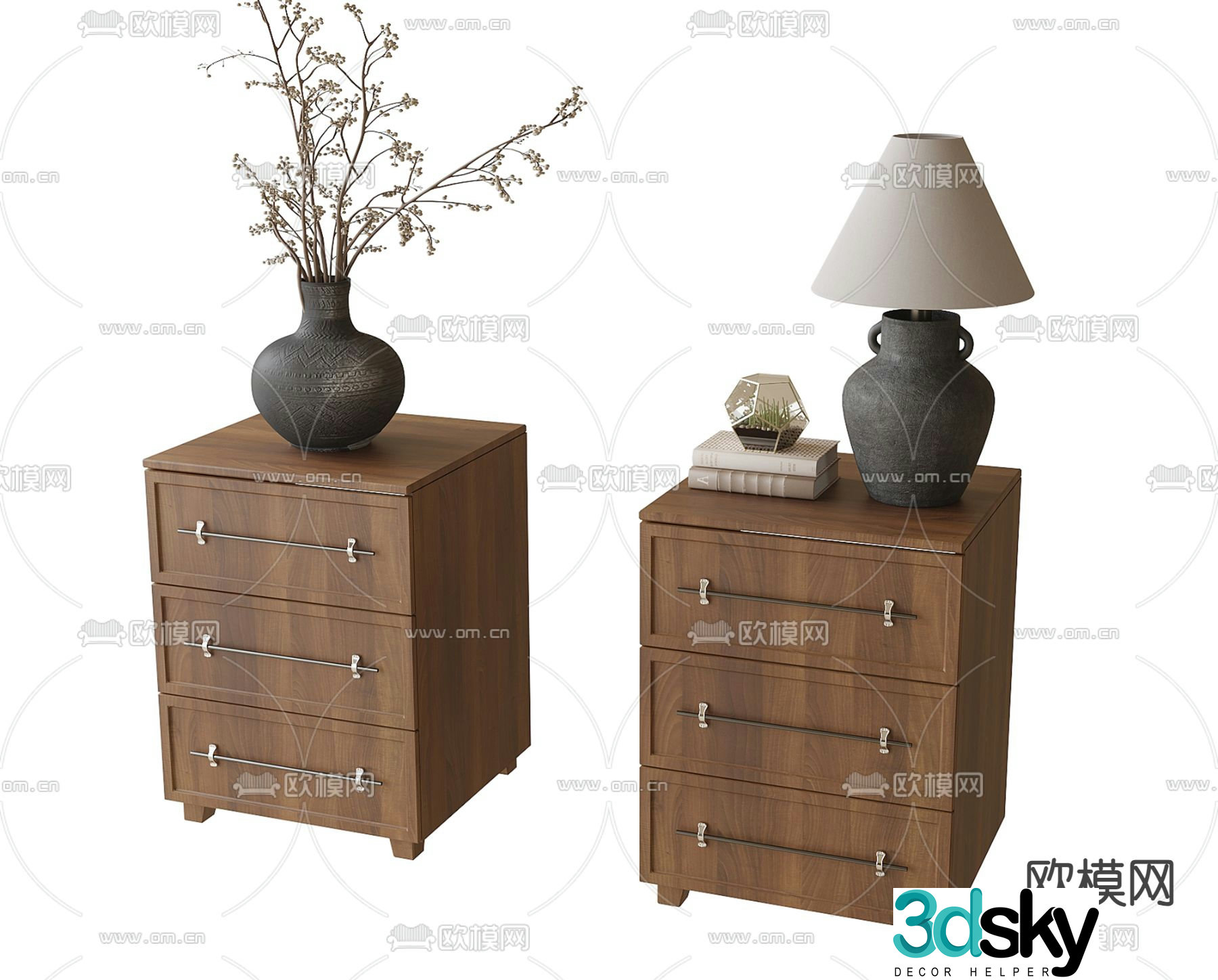Modern bedside table 3d model