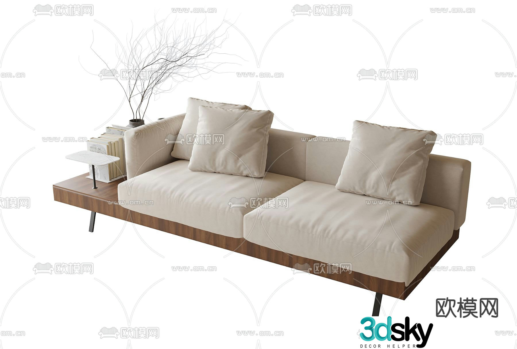 Medieval style double sofa 3d model