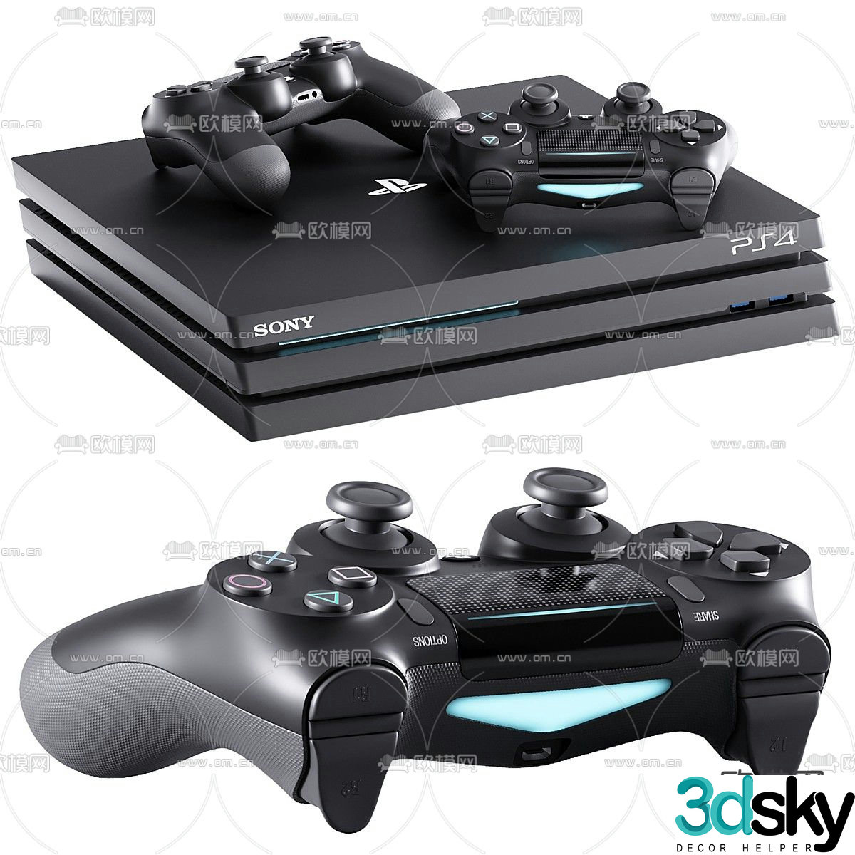 ps4 console game controller 3d model