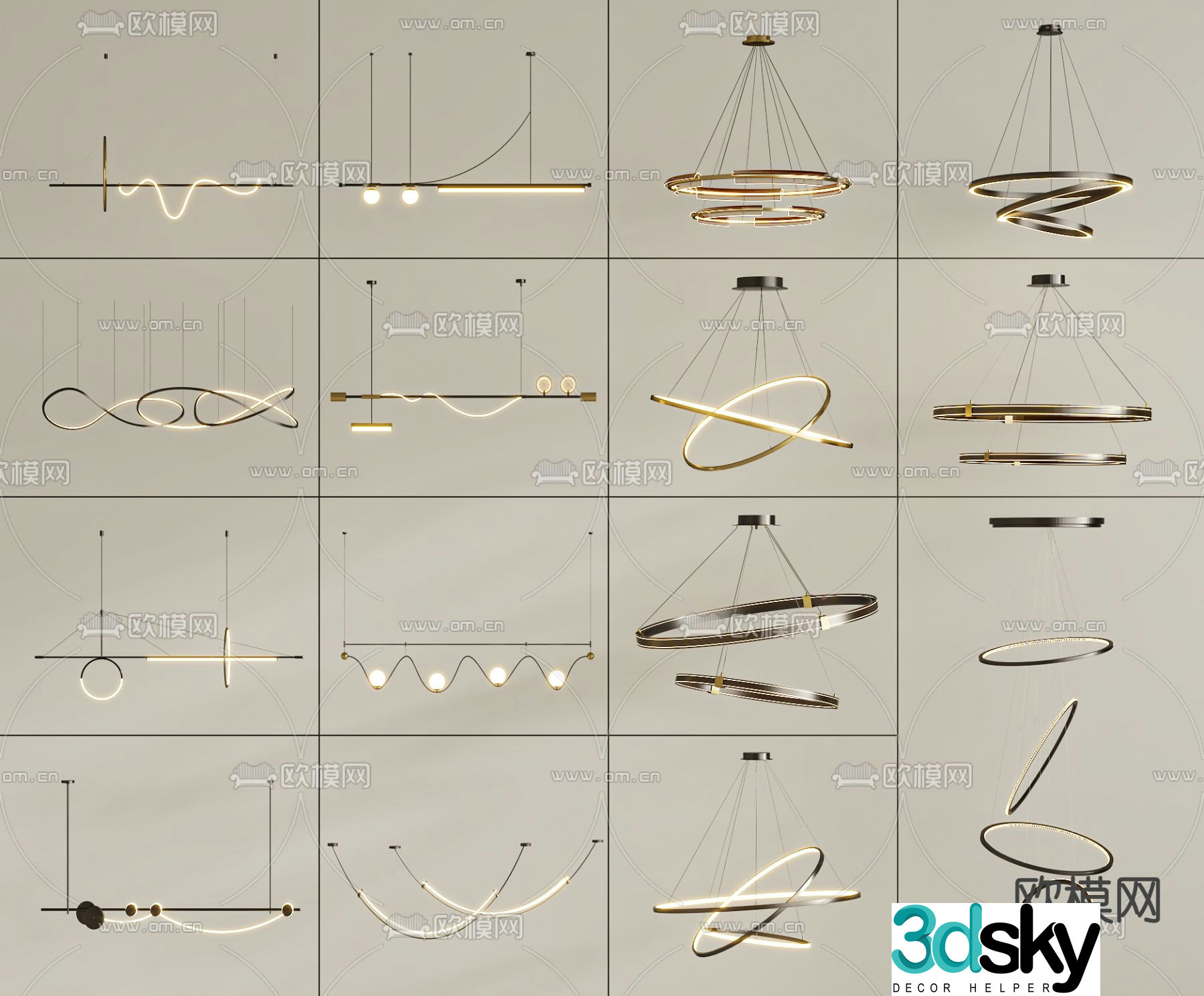 Light luxury chandelier art chandelier 3d model