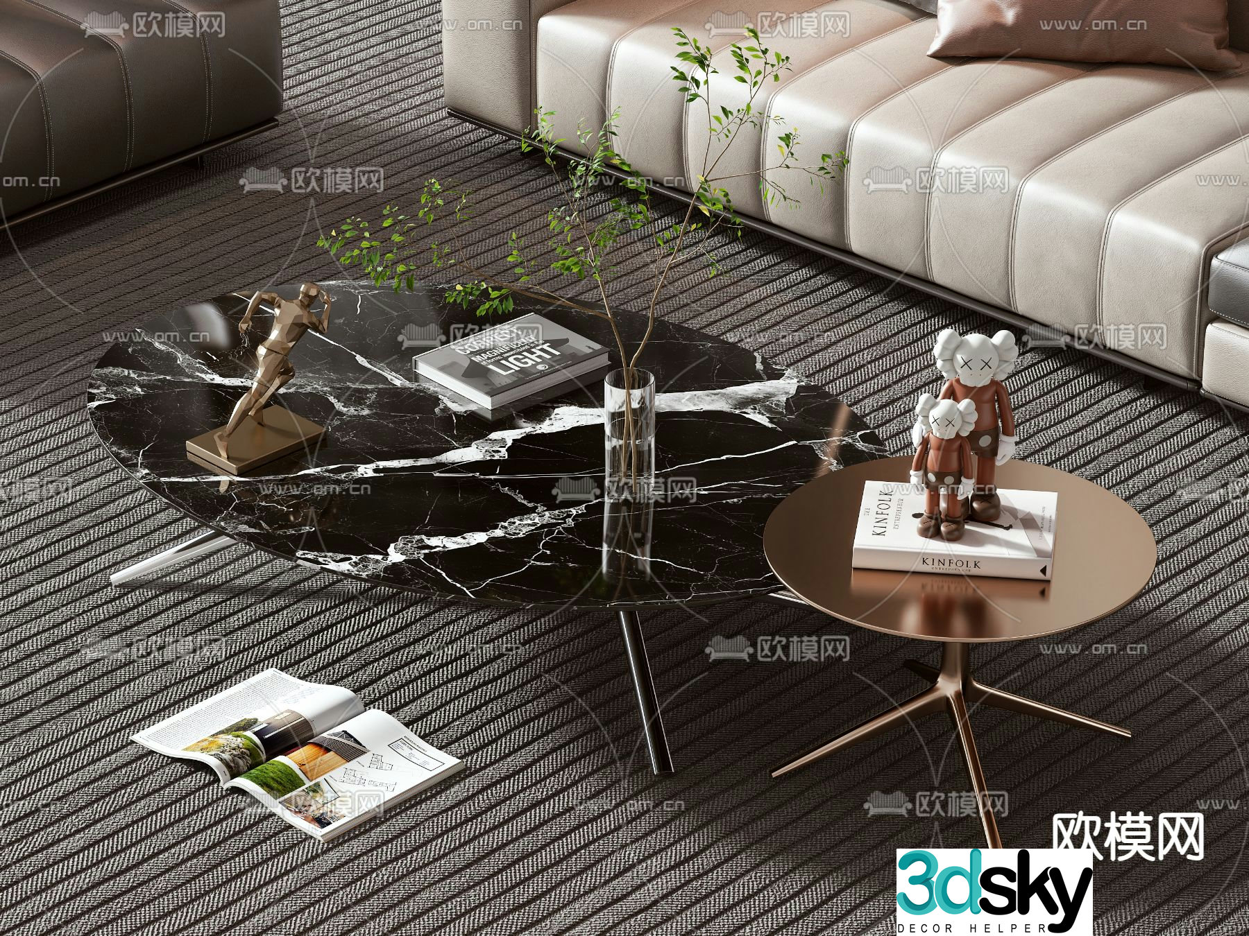 Minotti modern coffee table 3d model