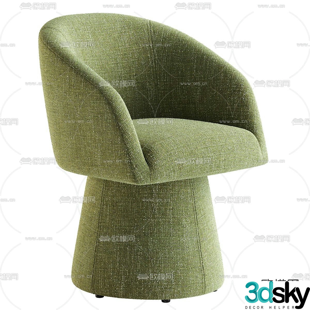 Kyo chair upholstered bucket chair 3d model