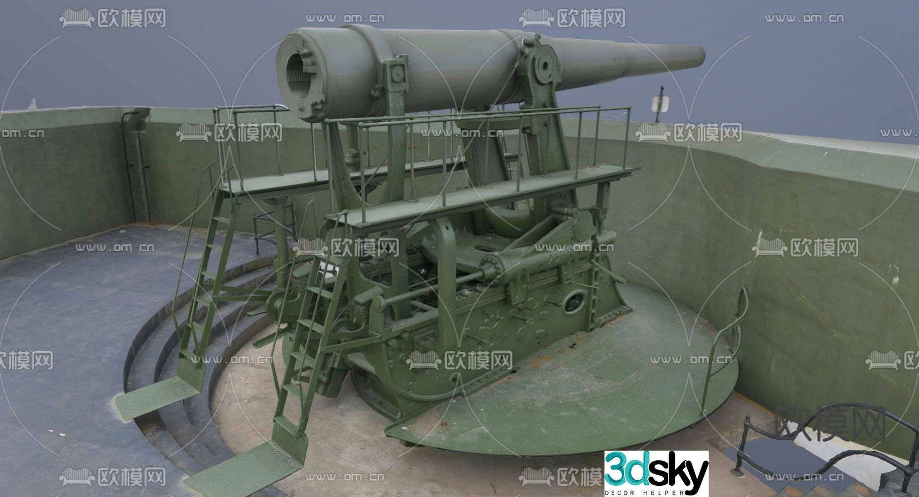 Industrial style military equipment 3d model