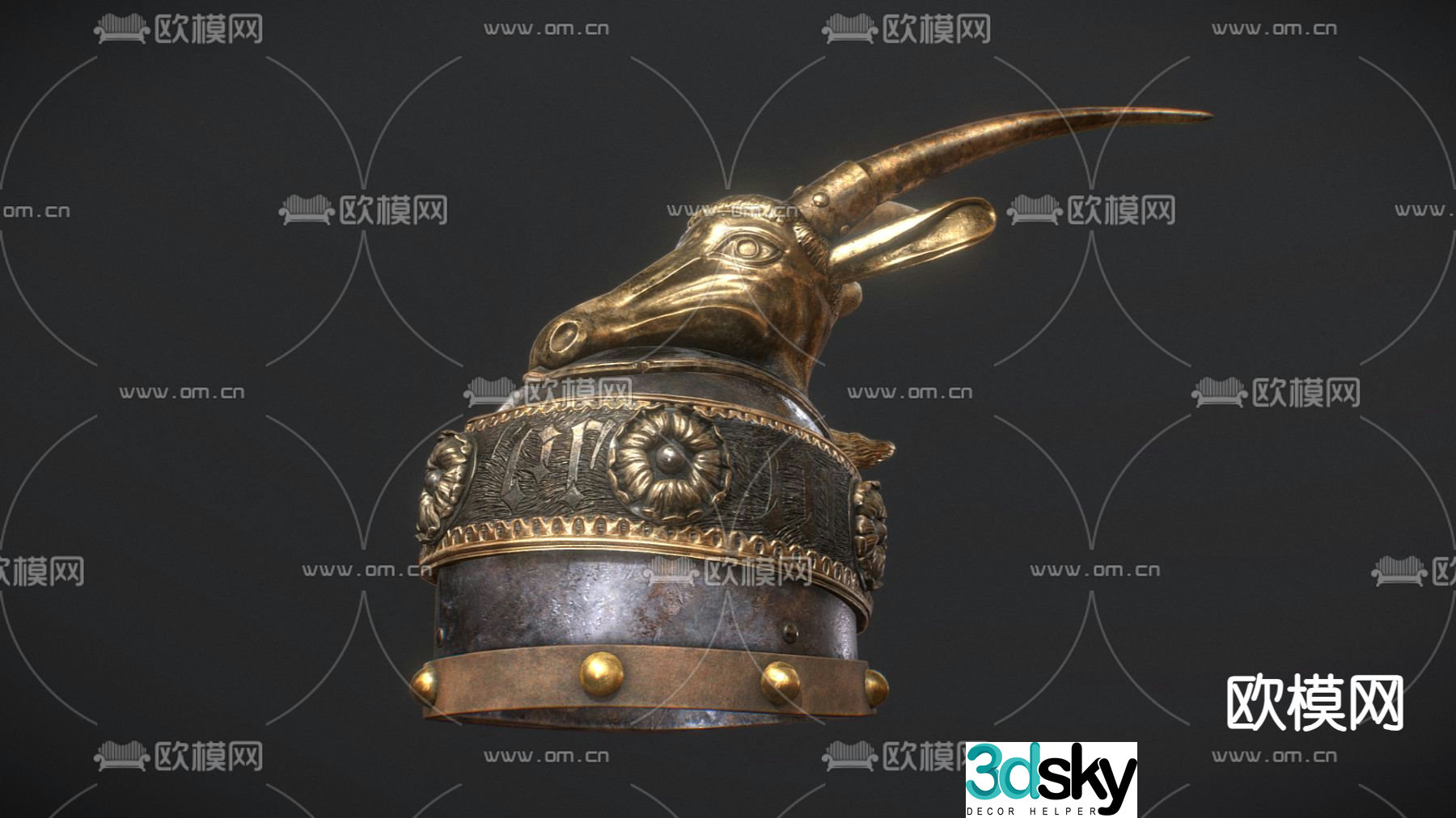 European classical ancient helmet 3D model