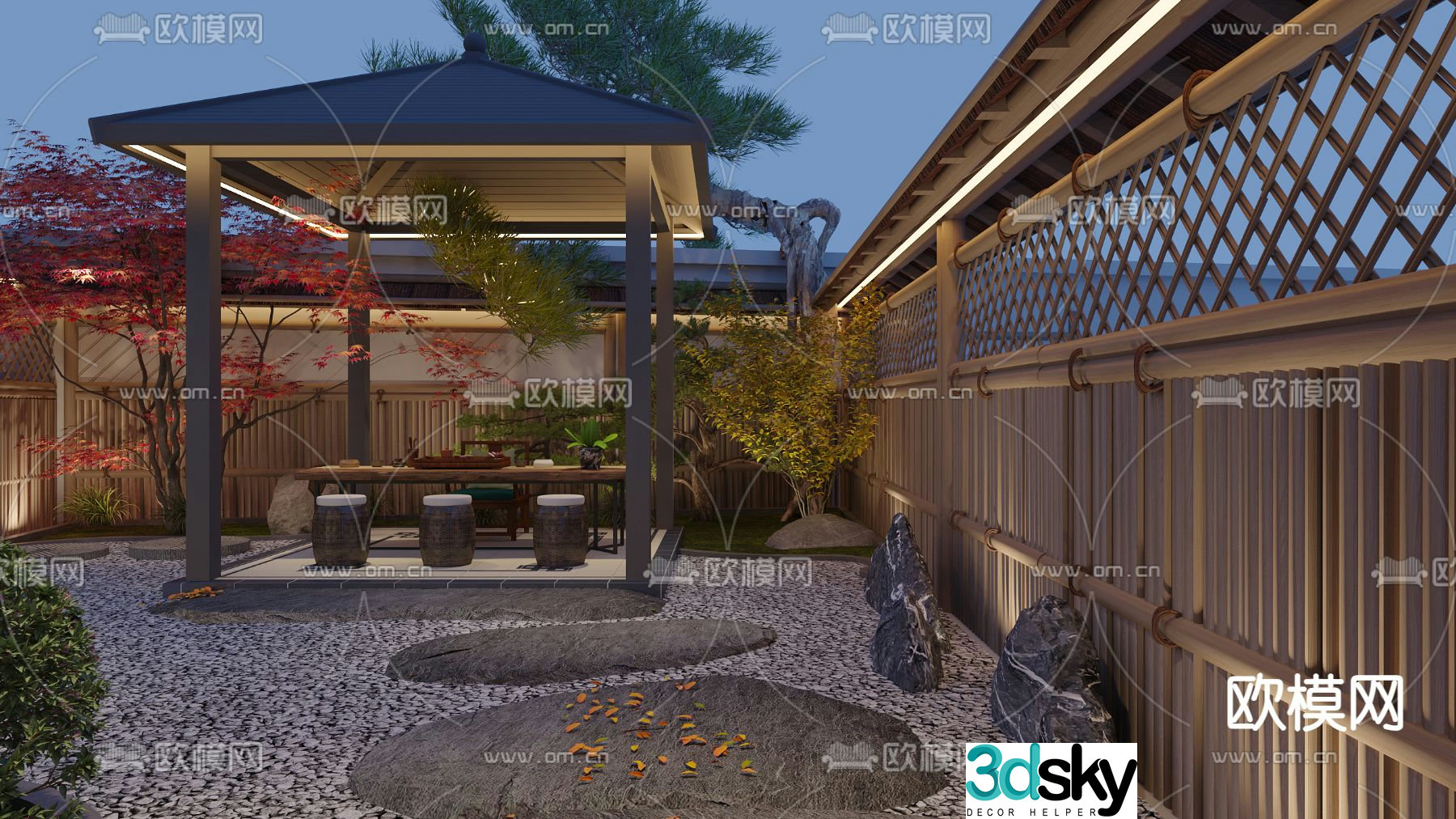 Courtyard landscape garden landscape 3d model