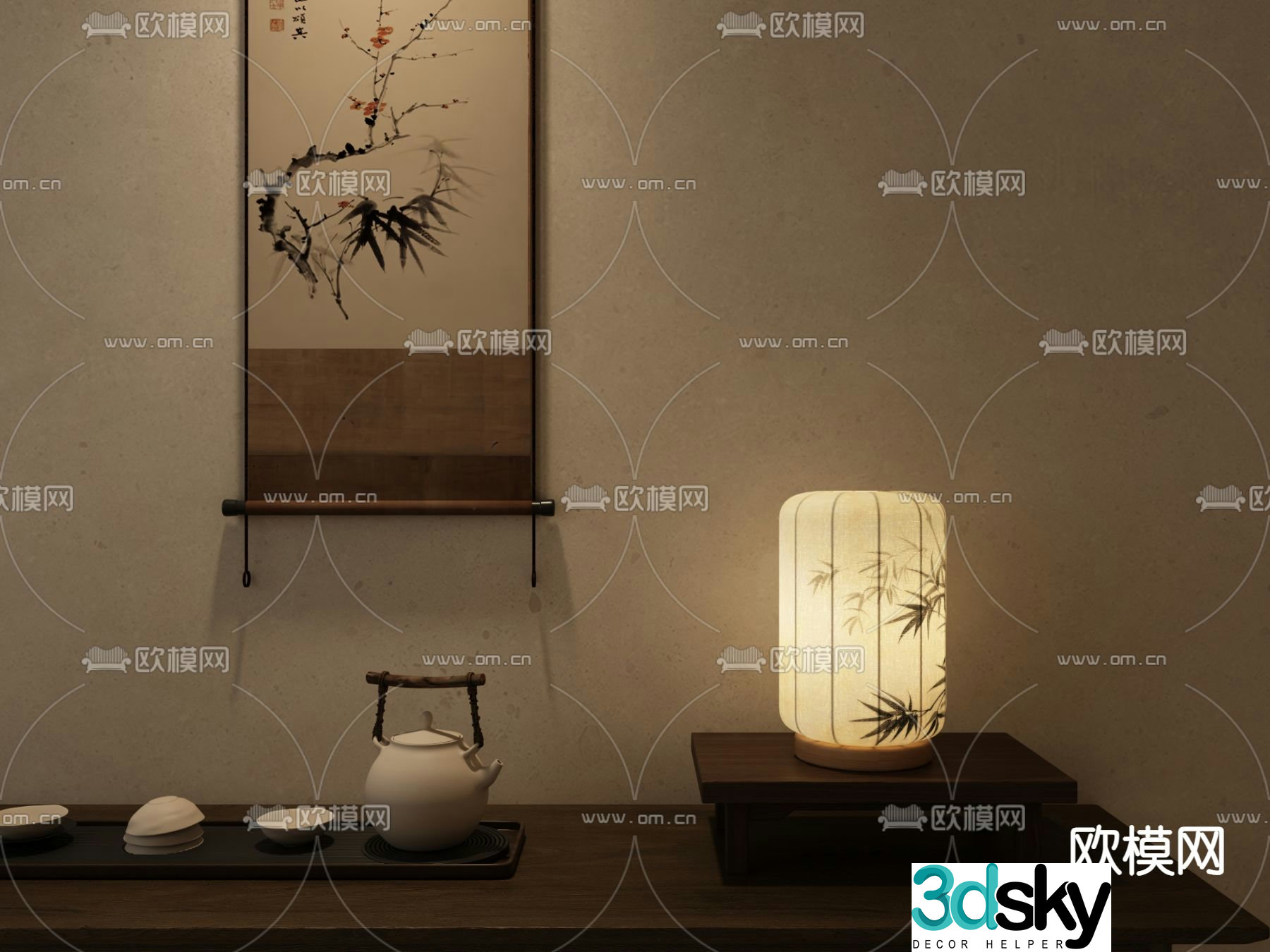 New Chinese desk lamp 3d model