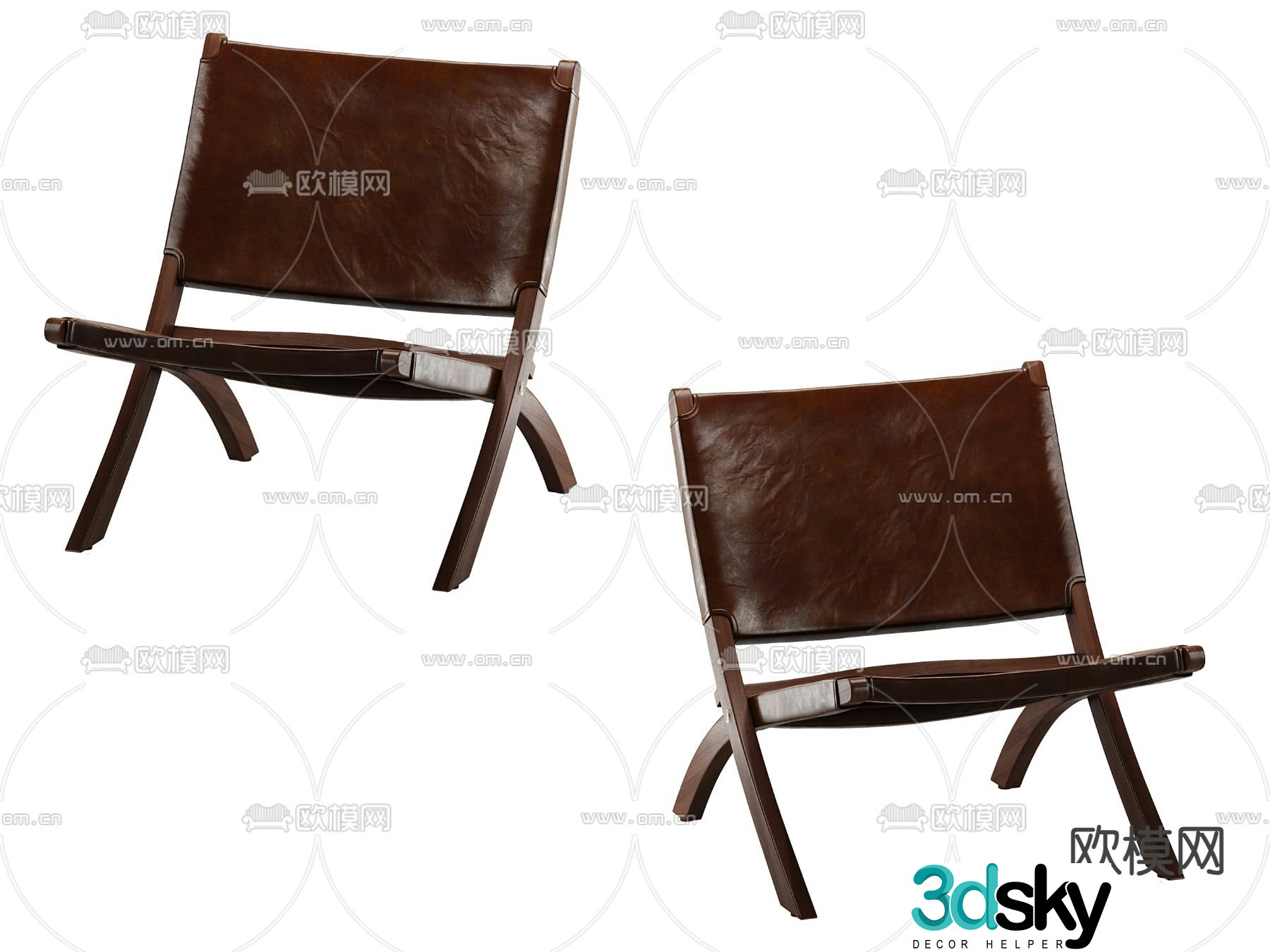 Nordic single leisure chair 3d model